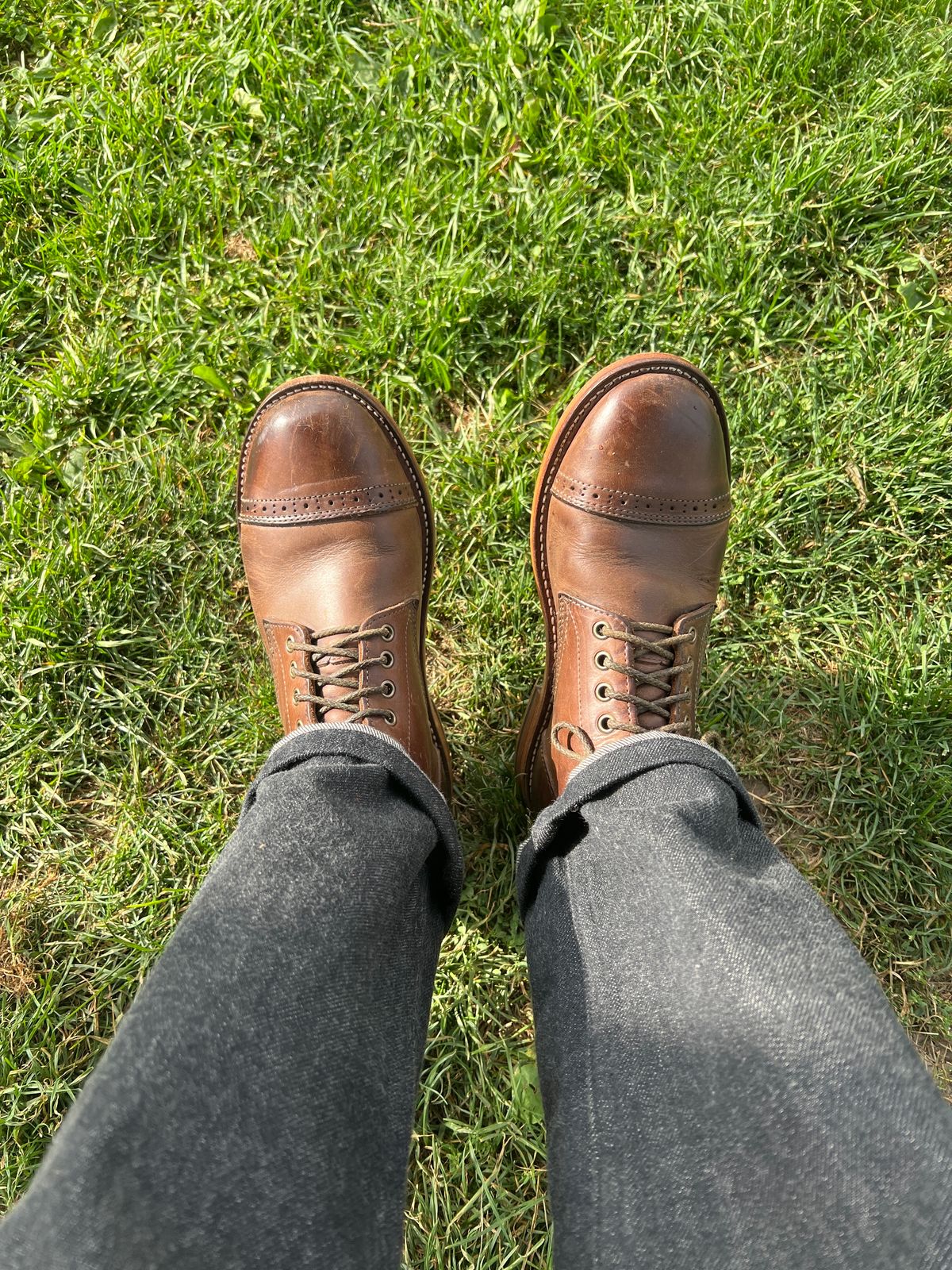 Photo by stuntman on September 25, 2023 of the Oak Street Bootmakers Trench Boot in Horween Natural Chromexcel.