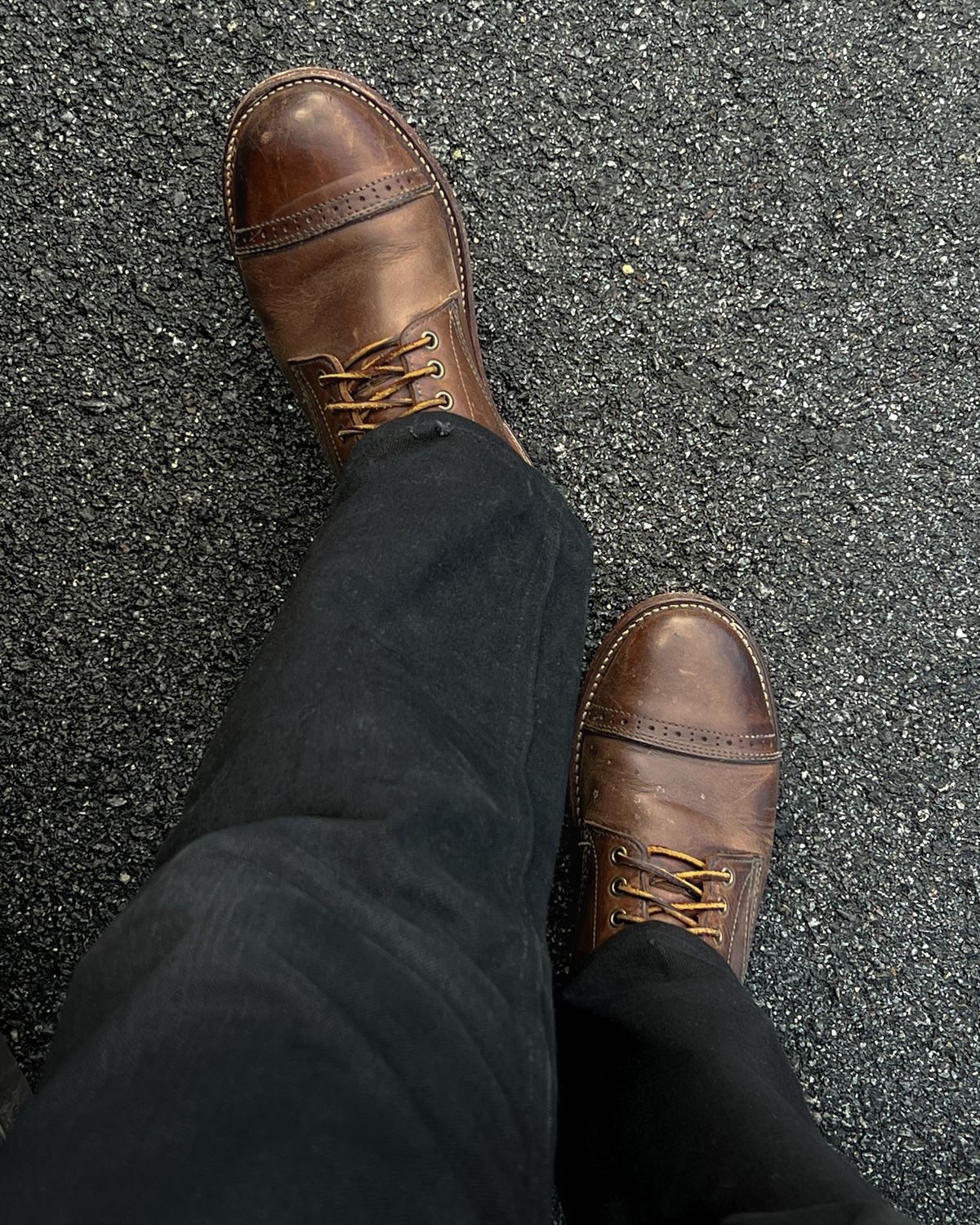 Photo by stuntman on December 19, 2024 of the Oak Street Bootmakers Trench Boot in Horween Natural Chromexcel.