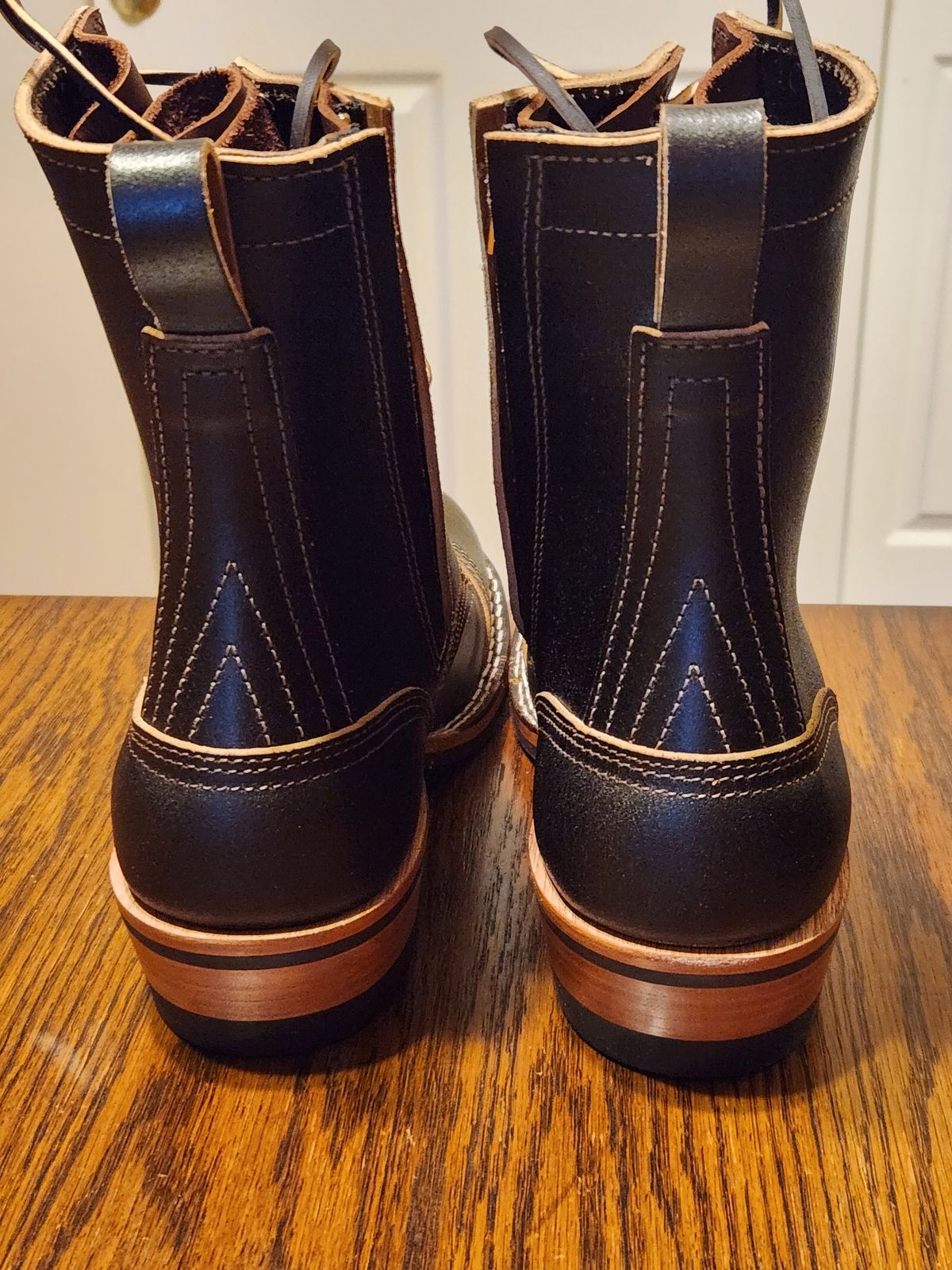 Photo by kevinyarrington on October 10, 2023 of the Nicks Patrol Boot in Horween Brown Waxed Flesh.