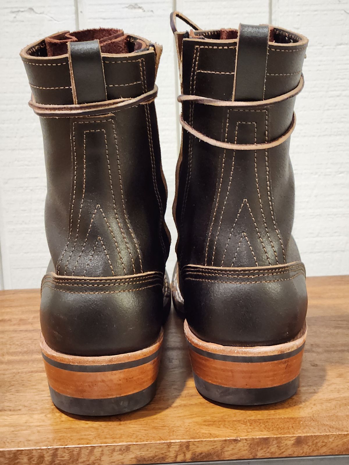 Photo by kevinyarrington on November 2, 2023 of the Nicks Patrol Boot in Horween Brown Waxed Flesh.
