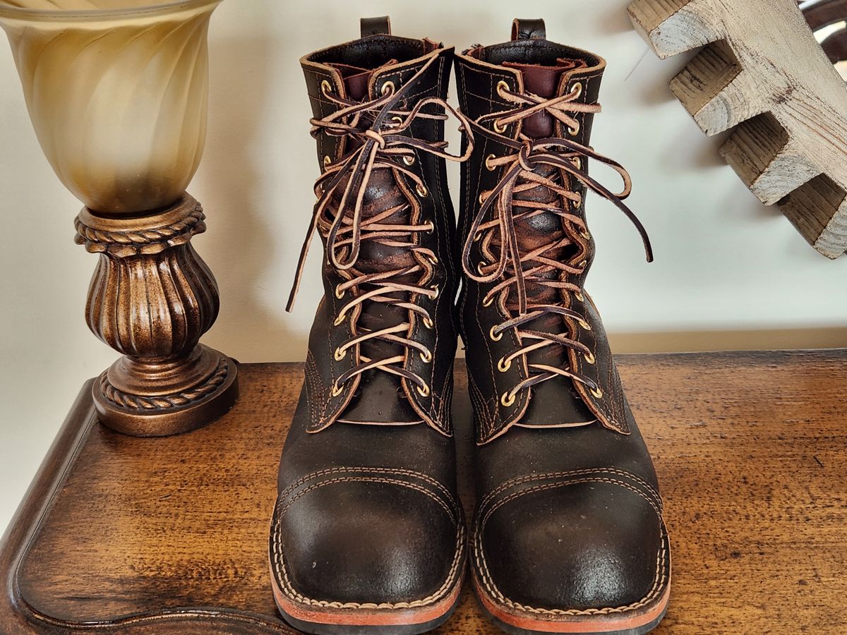 Photo by kevinyarrington on January 3, 2024 of the Nicks Patrol Boot in Horween Brown Waxed Flesh.