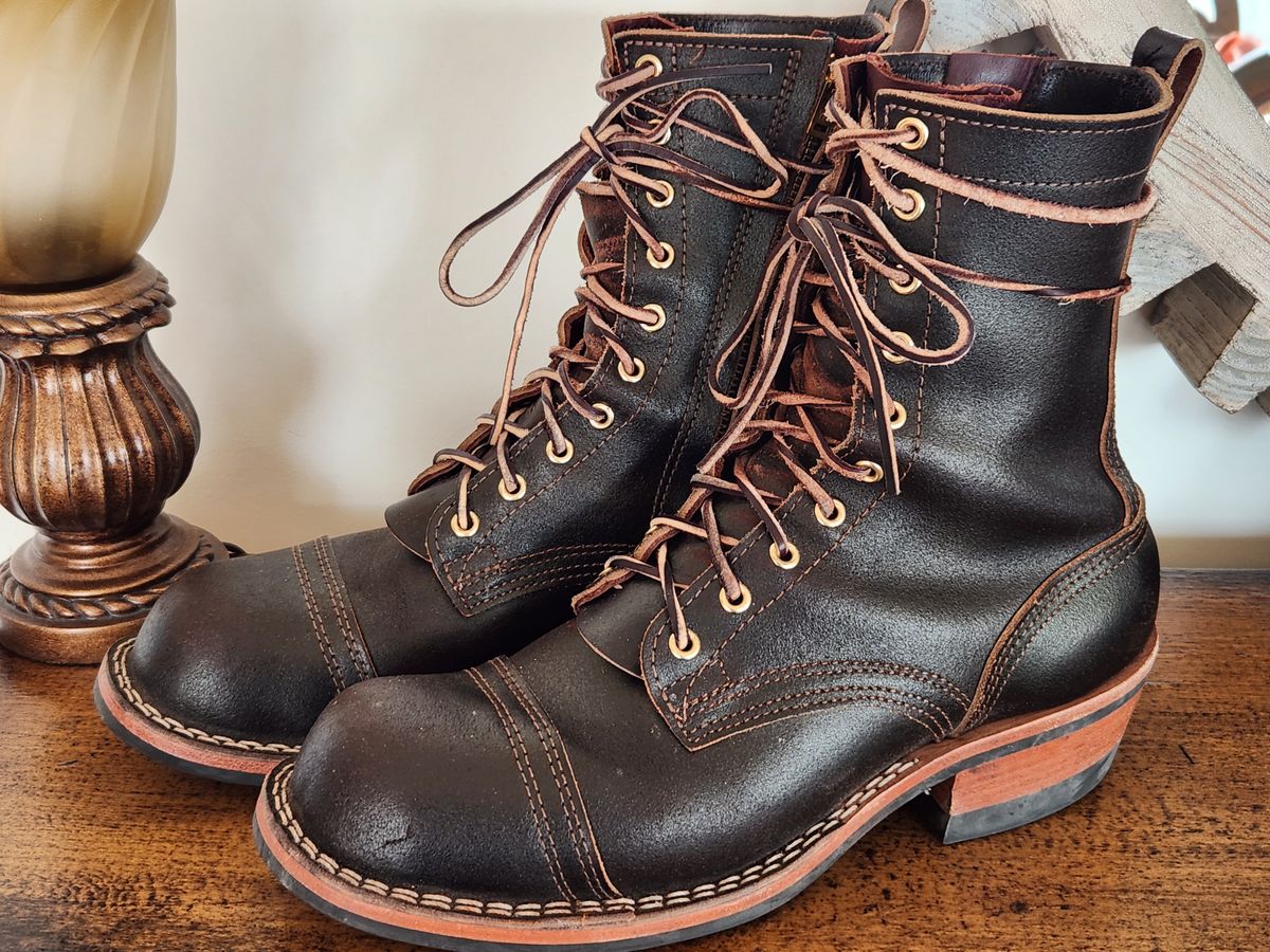 Photo by kevinyarrington on January 3, 2024 of the Nicks Patrol Boot in Horween Brown Waxed Flesh.