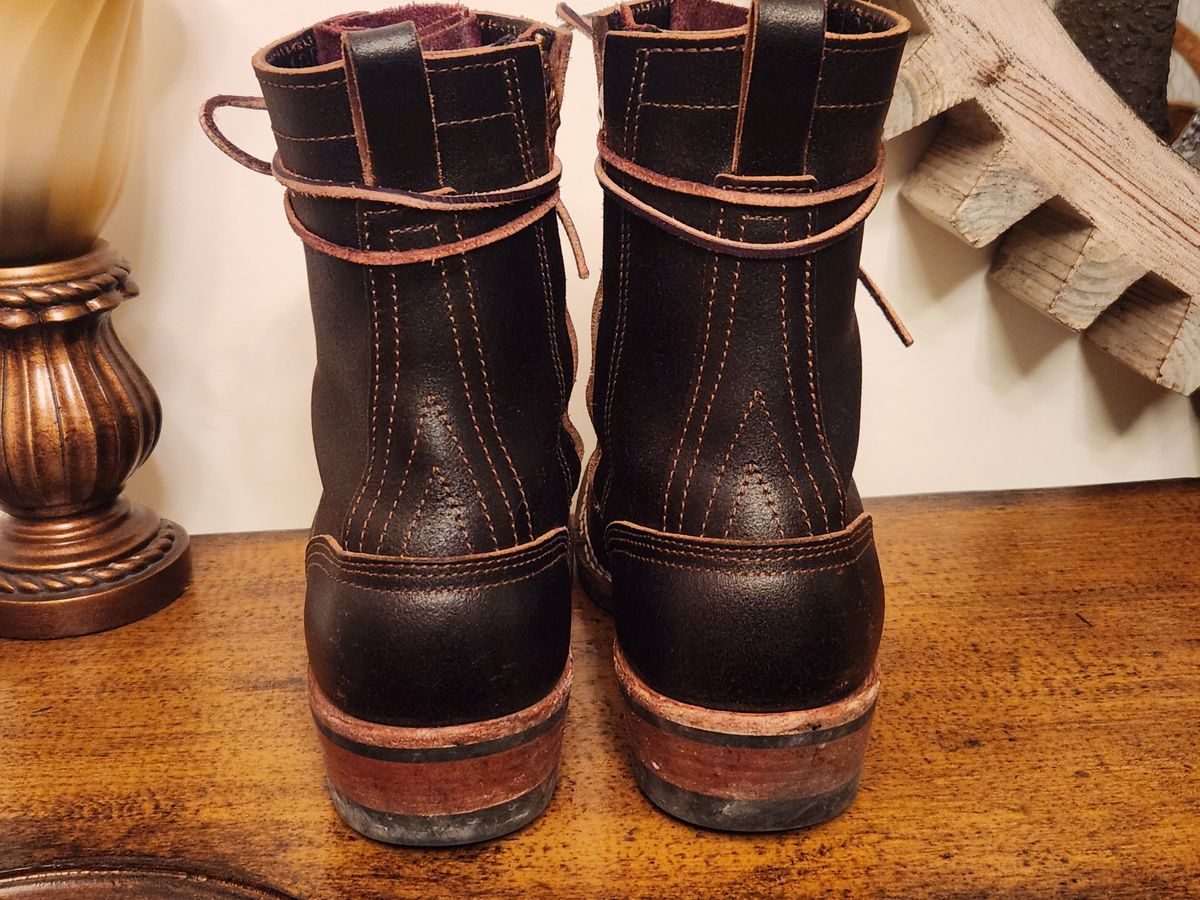 Photo by kevinyarrington on March 6, 2024 of the Nicks Patrol Boot in Horween Brown Waxed Flesh.