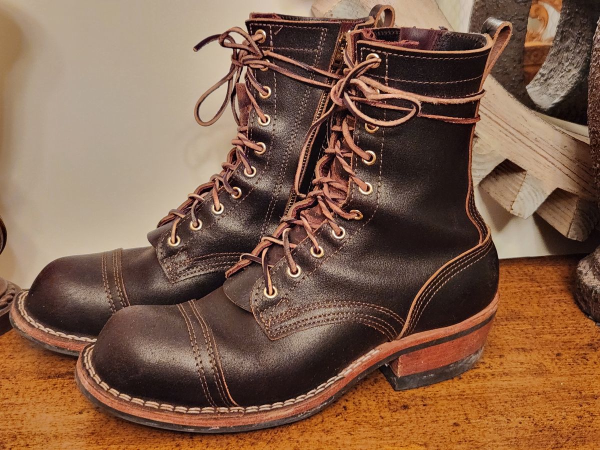 Photo by kevinyarrington on March 6, 2024 of the Nicks Patrol Boot in Horween Brown Waxed Flesh.