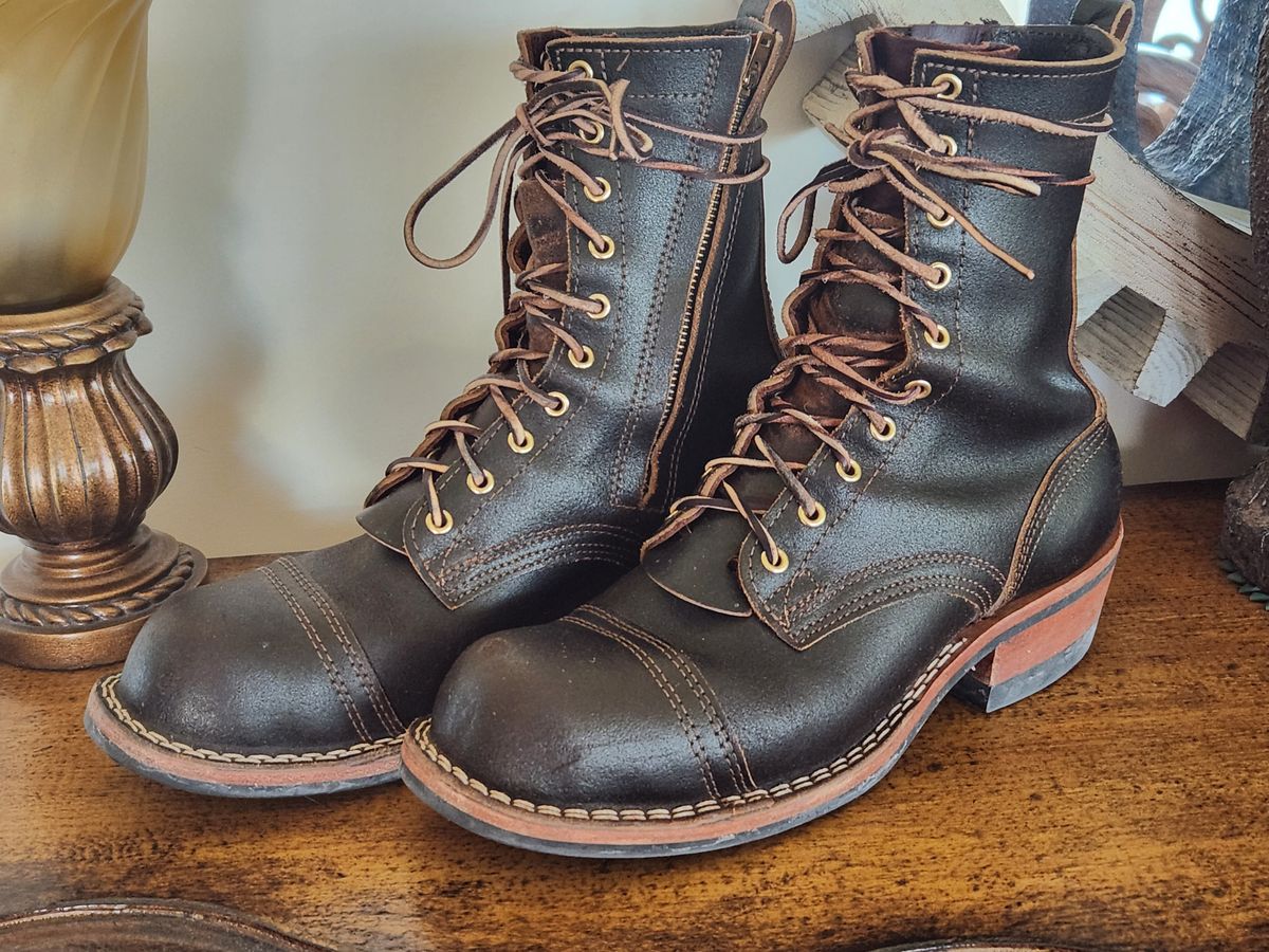 Photo by kevinyarrington on April 5, 2024 of the Nicks Patrol Boot in Horween Brown Waxed Flesh.