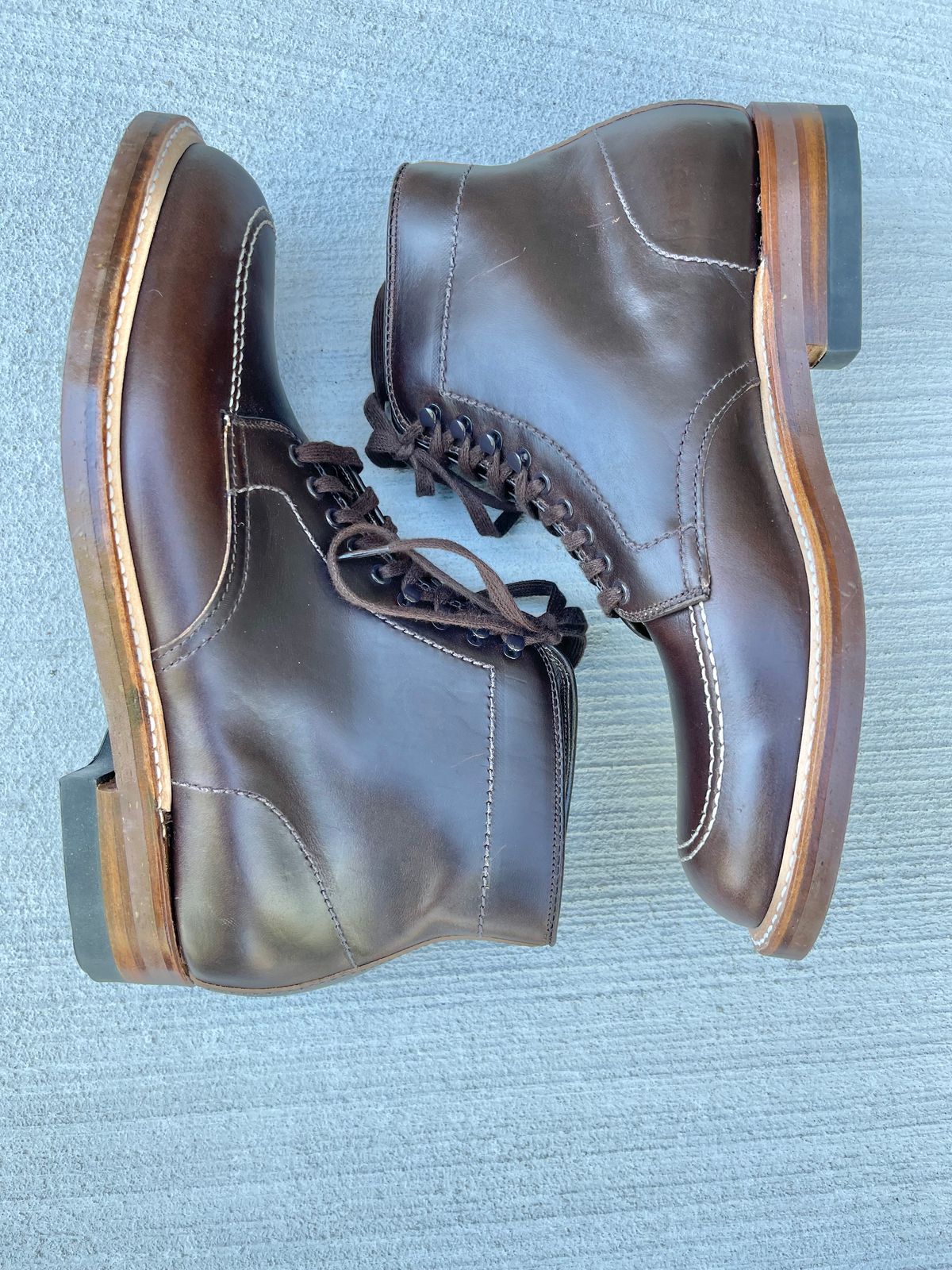 Photo by ThisIsFrankLucas on October 1, 2022 of the Alden Indy Boot in Horween Brown Chromexcel.