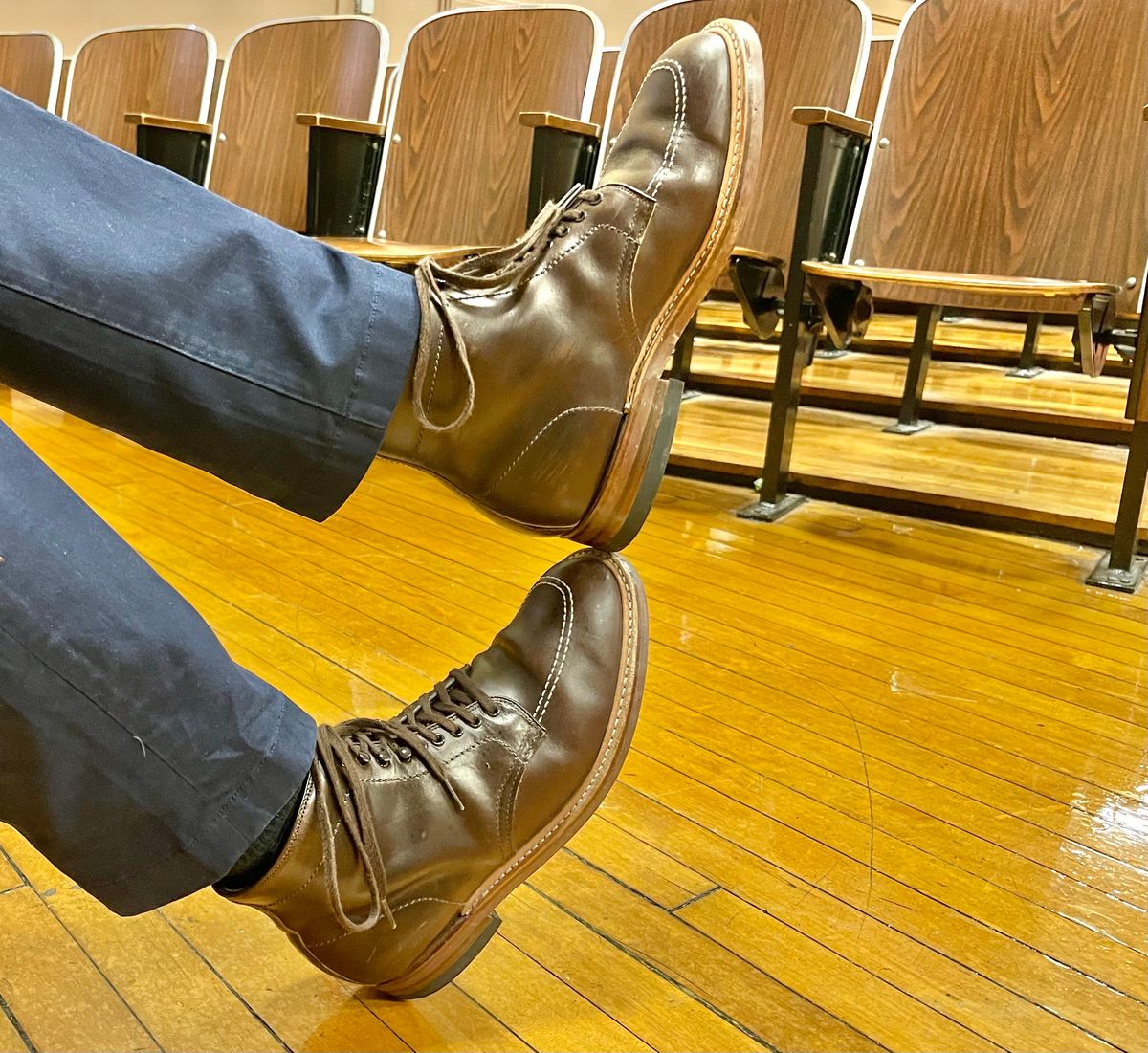 Photo by ThisIsFrankLucas on November 1, 2022 of the Alden Indy Boot in Horween Brown Chromexcel.