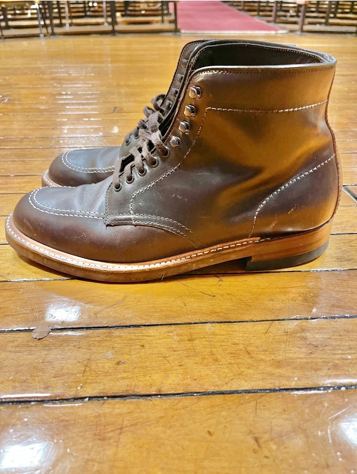 Photo by ThisIsFrankLucas on November 1, 2022 of the Alden Indy Boot in Horween Brown Chromexcel.