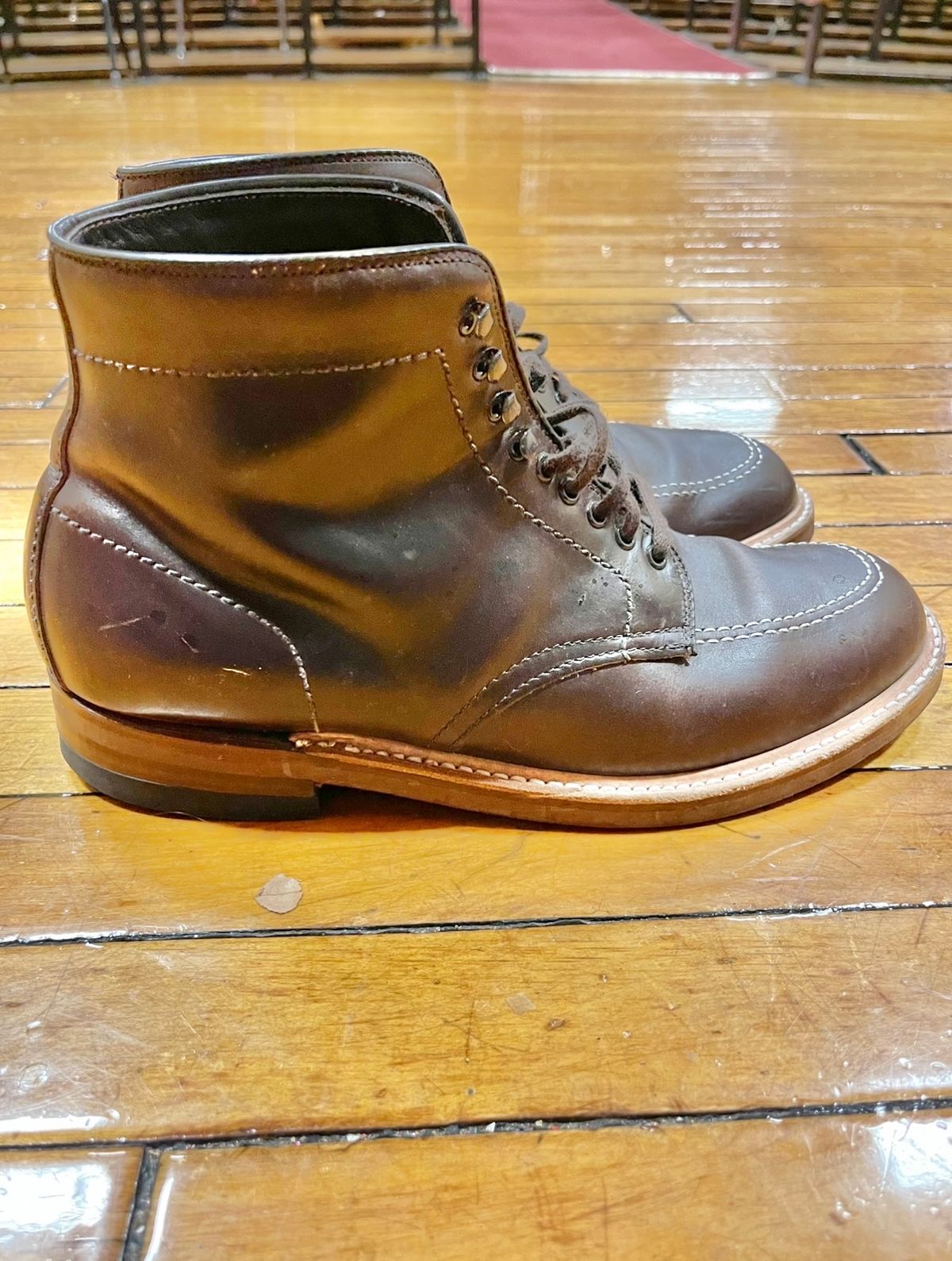 Photo by ThisIsFrankLucas on November 1, 2022 of the Alden Indy Boot in Horween Brown Chromexcel.