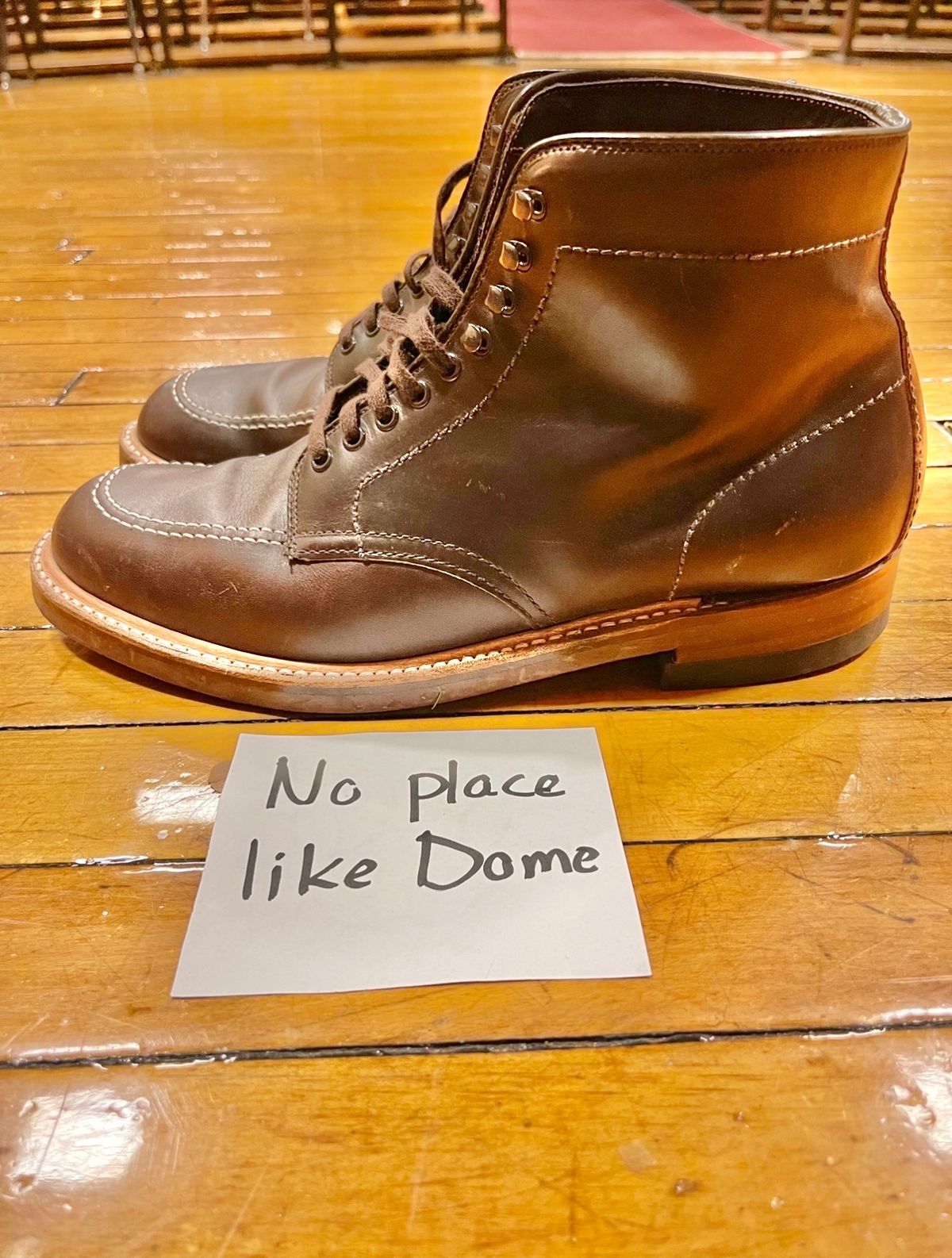 Photo by ThisIsFrankLucas on November 1, 2022 of the Alden Indy Boot in Horween Brown Chromexcel.