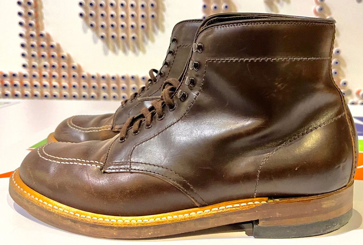 Photo by ThisIsFrankLucas on February 1, 2023 of the Alden Indy Boot in Horween Brown Chromexcel.