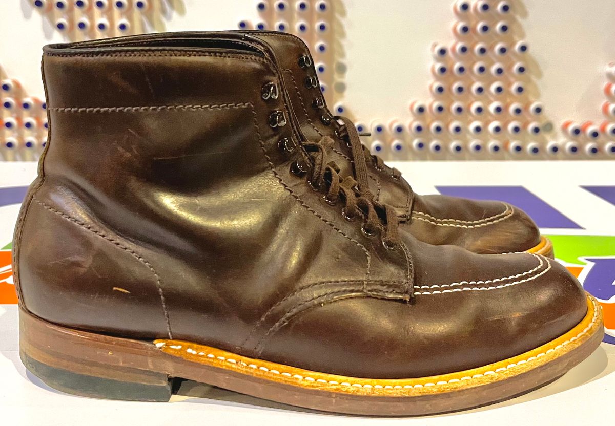 Photo by ThisIsFrankLucas on February 1, 2023 of the Alden Indy Boot in Horween Brown Chromexcel.