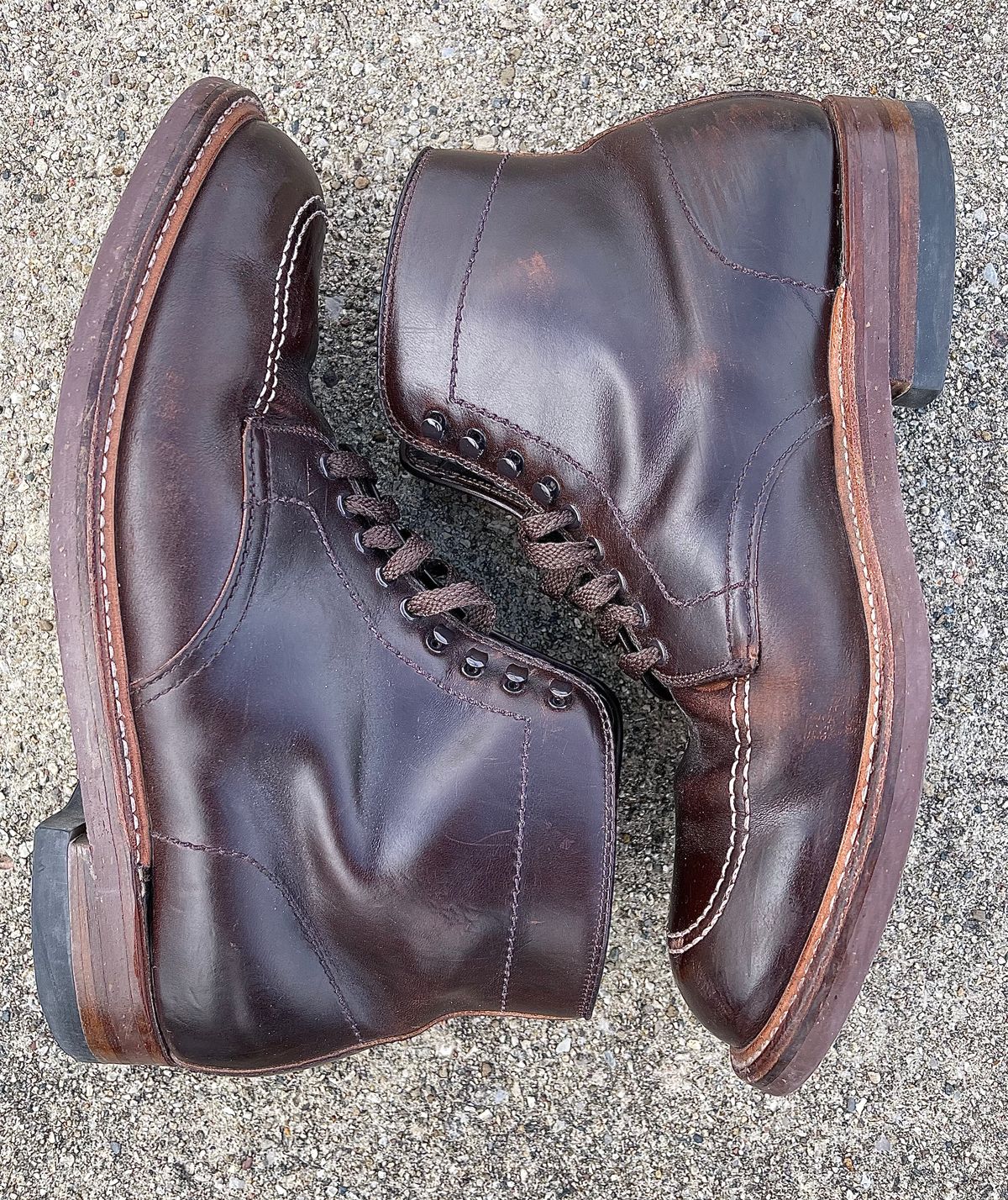 Photo by ThisIsFrankLucas on March 5, 2023 of the Alden Indy Boot in Horween Brown Chromexcel.
