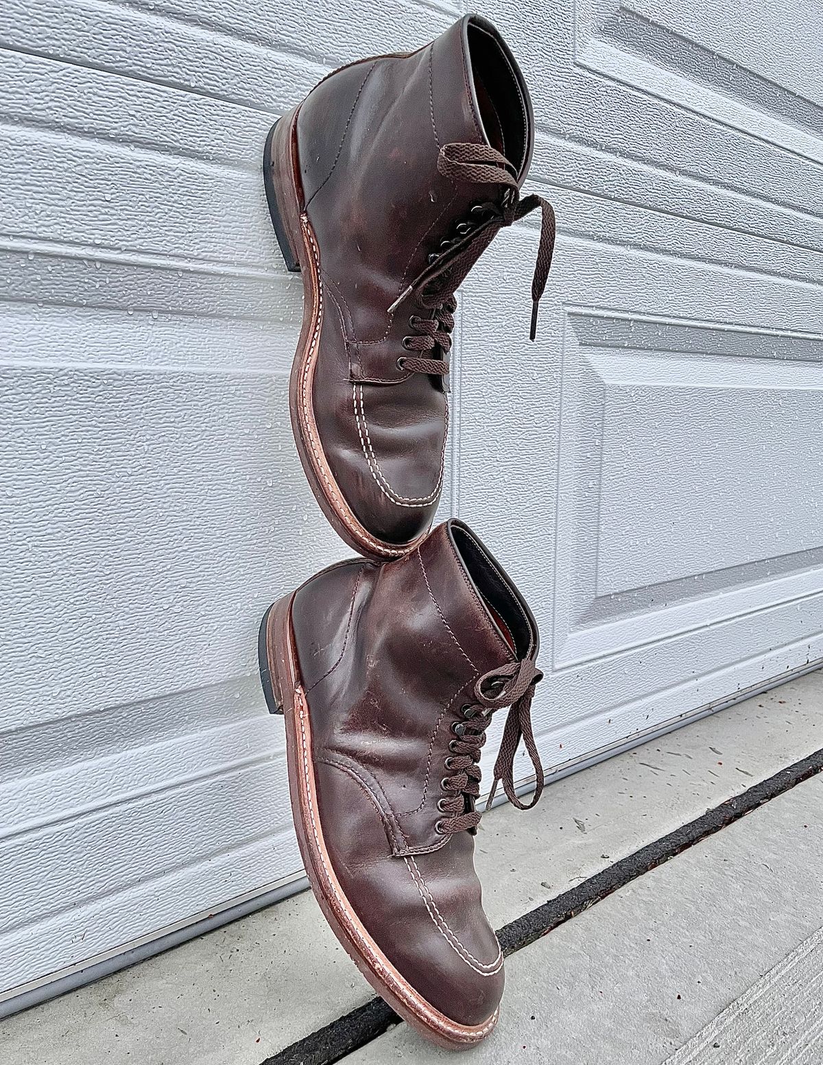Photo by ThisIsFrankLucas on April 5, 2023 of the Alden Indy Boot in Horween Brown Chromexcel.