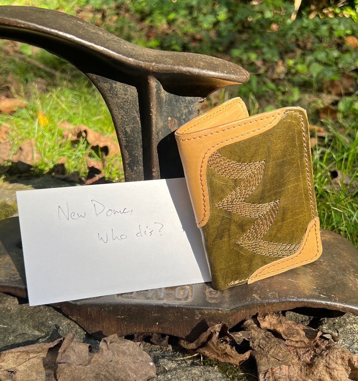 Photo by davecorey on October 1, 2025 of the Oldspeed MFG Western Wallet in Wickett & Craig Olive Traditional Harness.