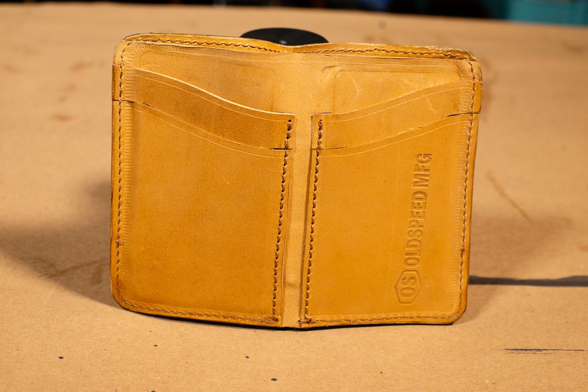 Photo by davecorey on November 4, 2025 of the Oldspeed MFG Western Wallet in Wickett & Craig Olive Traditional Harness.