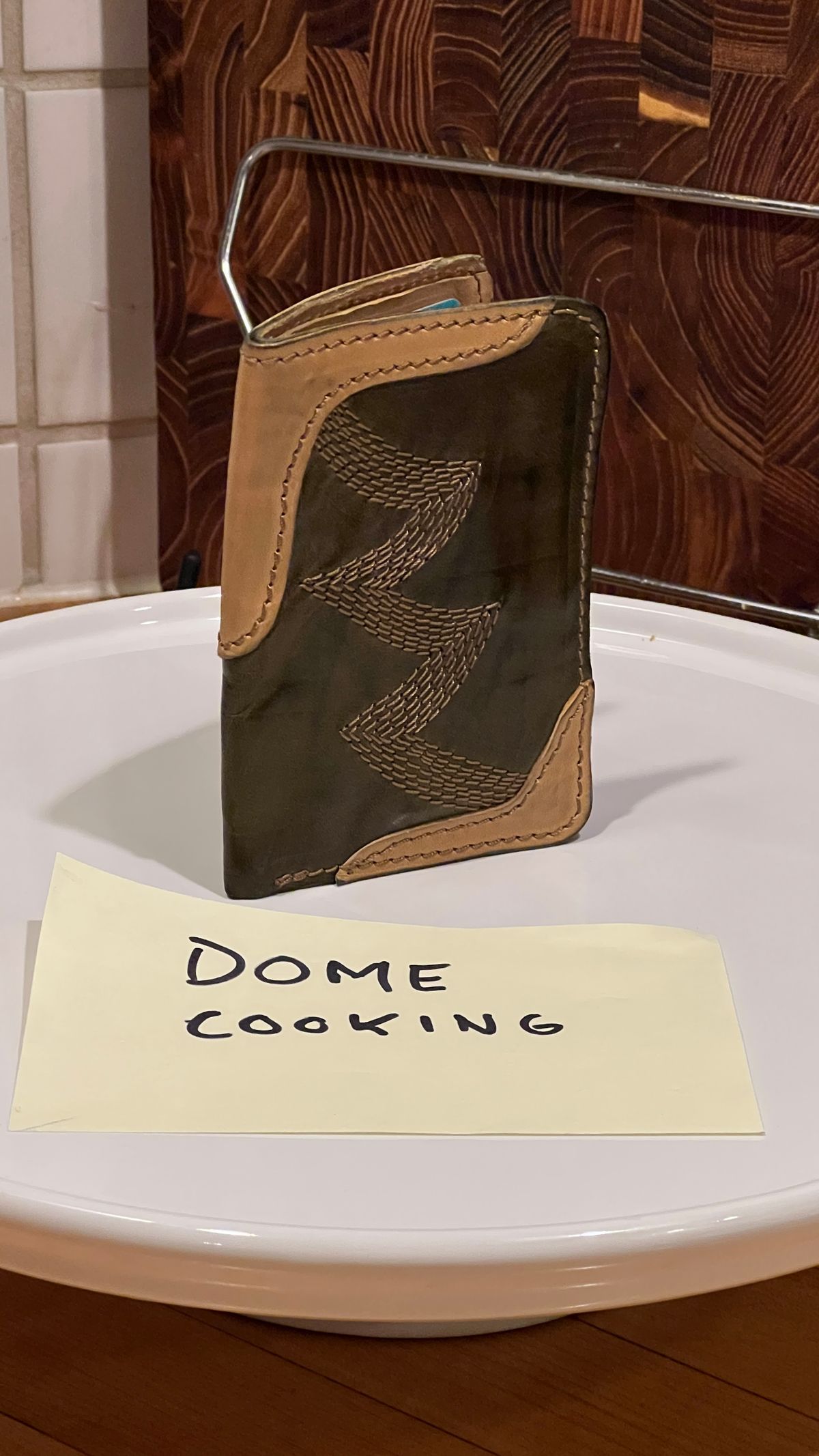 Photo by davecorey on November 3, 2025 of the Oldspeed MFG Western Wallet in Wickett & Craig Olive Traditional Harness.