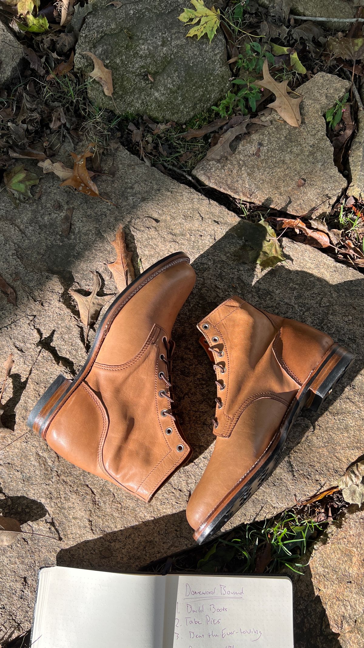Photo by davecorey on October 1, 2023 of the Oldspeed Service Boot 6” in Horween Tan Latigo.
