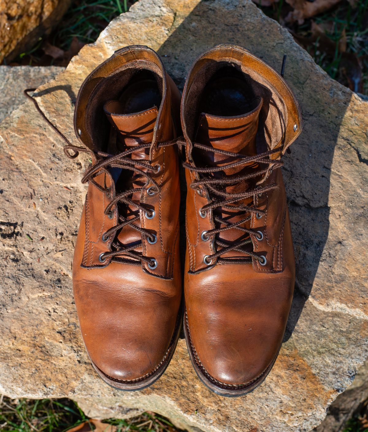 Photo by davecorey on March 3, 2024 of the Oldspeed Service Boot 6” in Horween Tan Latigo.
