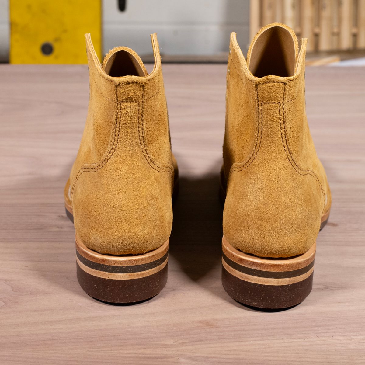 Photo by davecorey on October 4, 2024 of the Oldspeed Service Boot 6” in Horween Tan Latigo Rough Out.