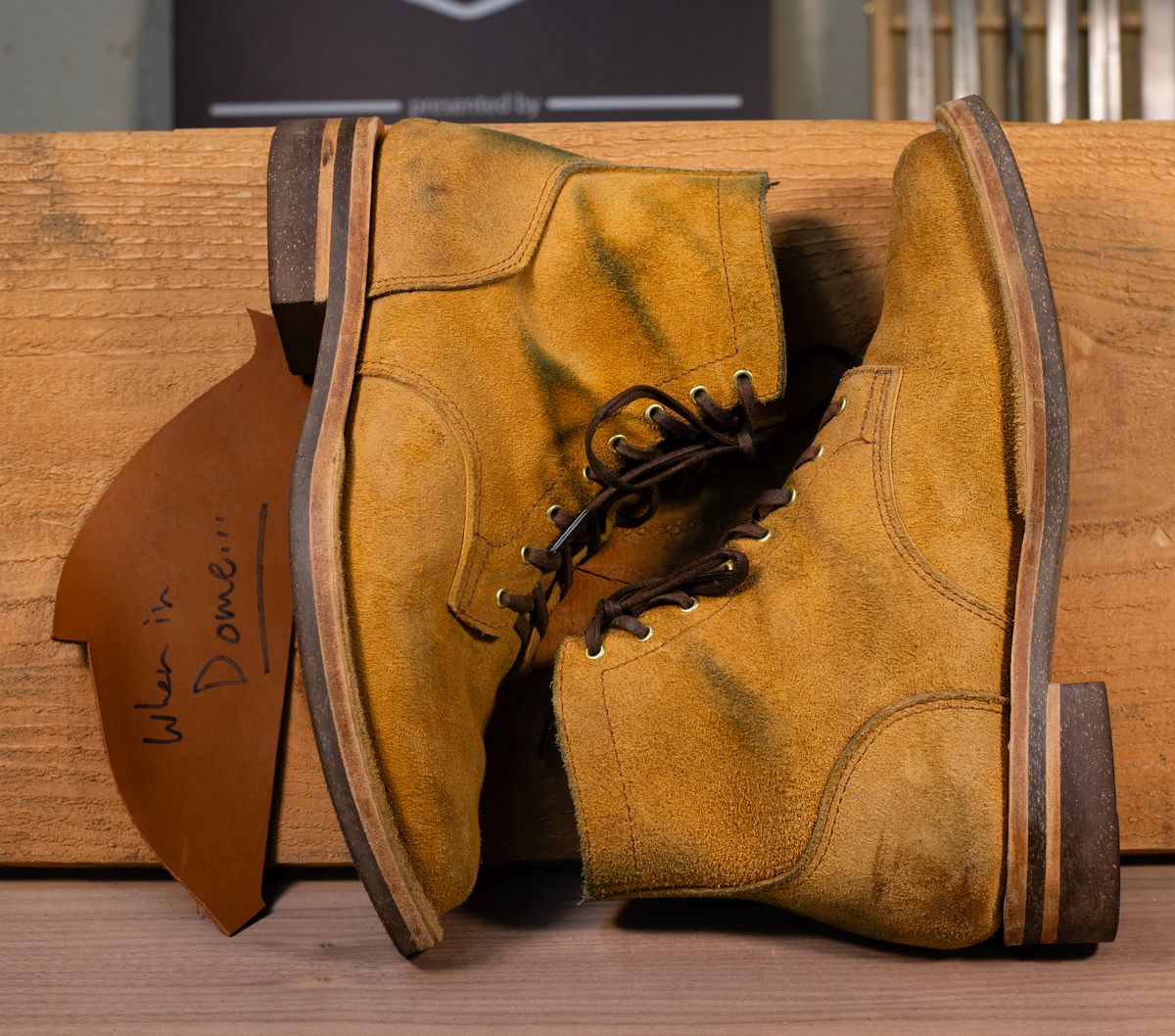 Photo by davecorey on November 2, 2024 of the Oldspeed Service Boot 6” in Horween Tan Latigo Rough Out.