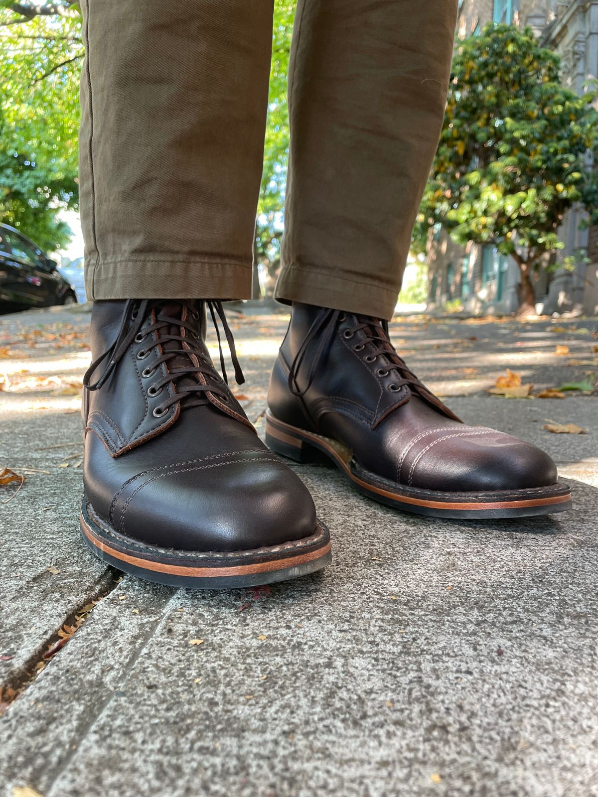 Photo by Matt on October 1, 2022 of the White's MP-Sherman Toe Cap in Seidel Brown Dress.