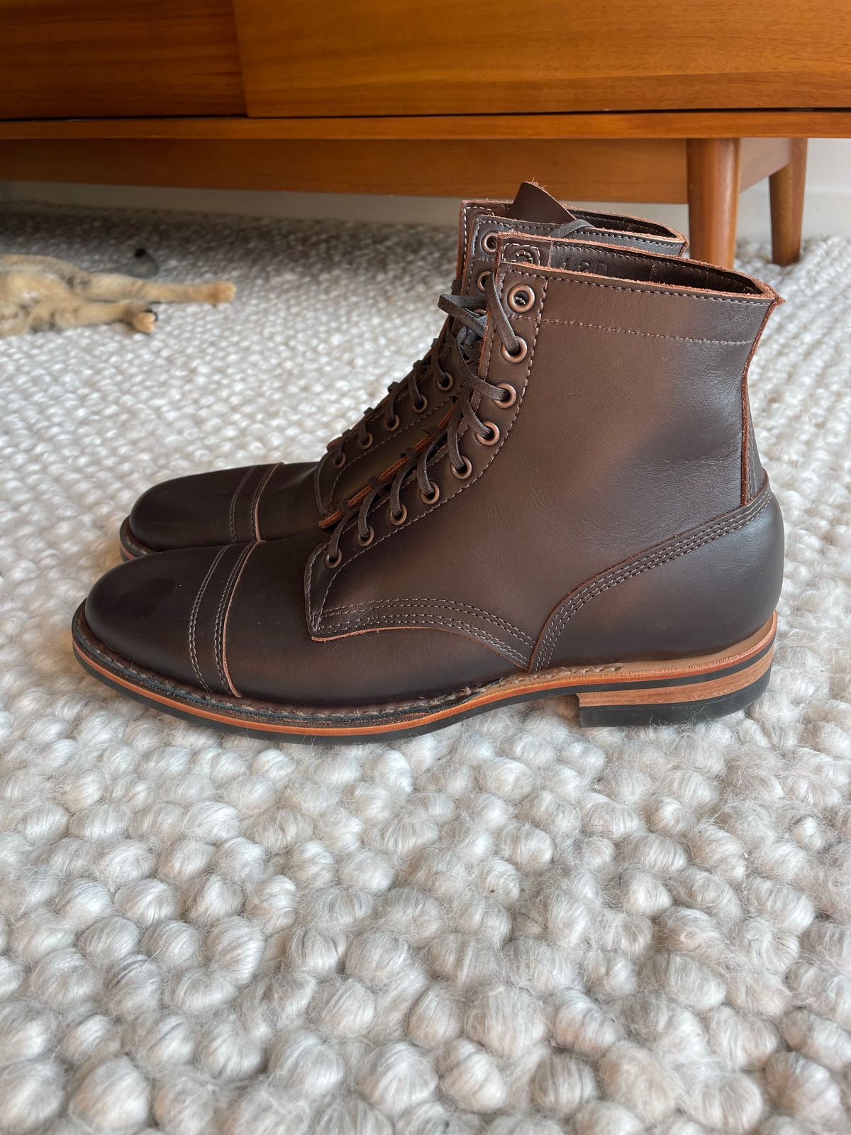 Photo by Matt on October 1, 2022 of the White's MP-Sherman Toe Cap in Seidel Brown Dress.