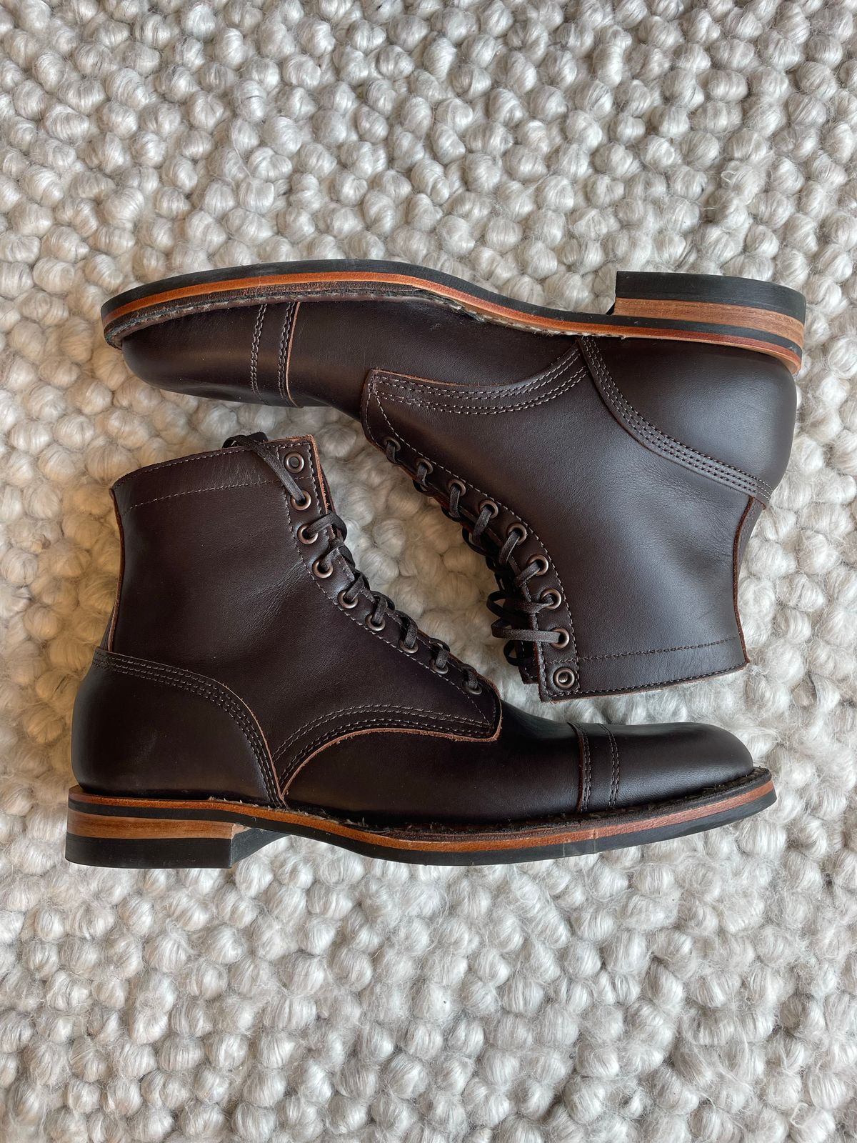 Photo by Matt on October 1, 2022 of the White's MP-Sherman Toe Cap in Seidel Brown Dress.