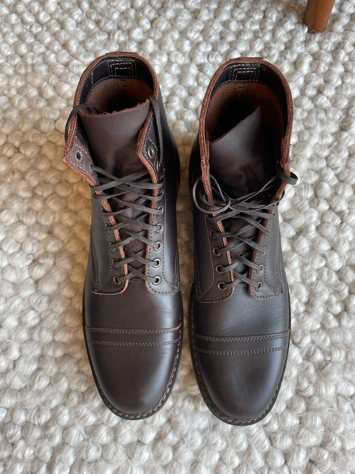 Photo by Matt on October 1, 2022 of the White's MP-Sherman Toe Cap in Seidel Brown Dress.