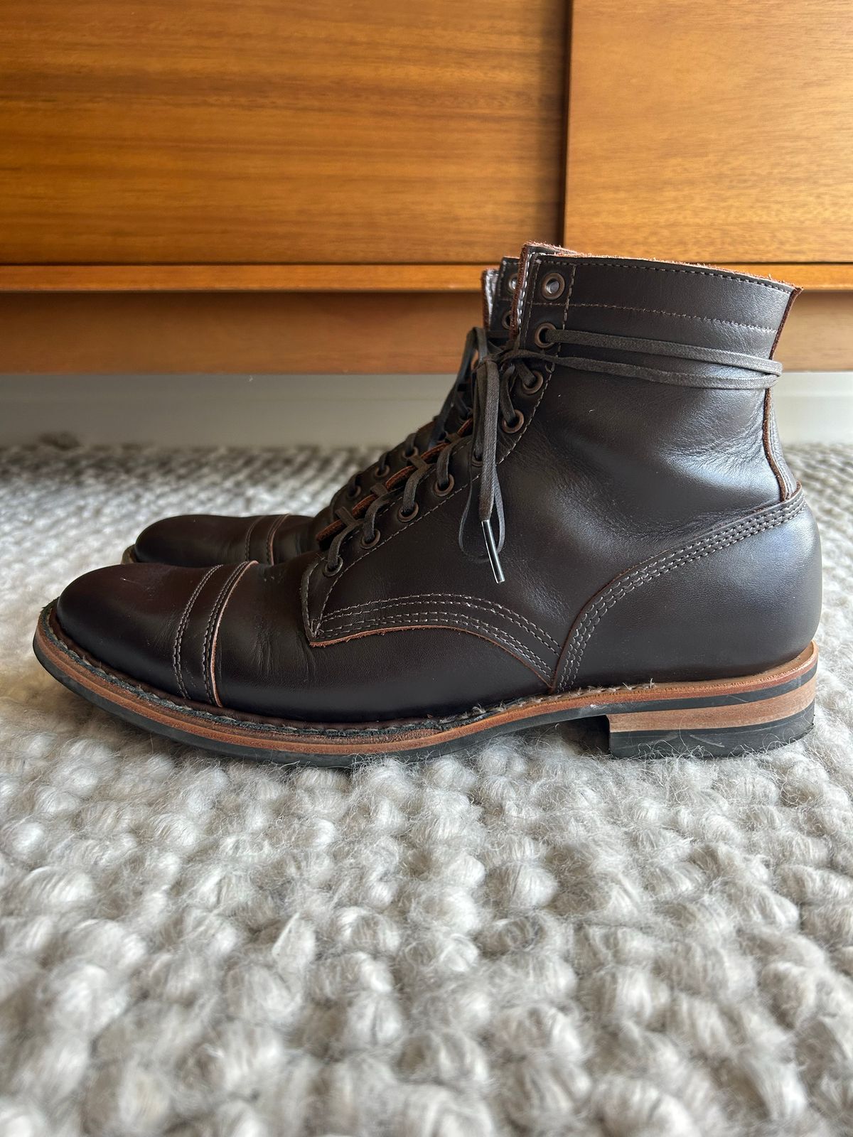 Photo by Matt on November 1, 2022 of the White's MP-Sherman Toe Cap in Seidel Brown Dress.