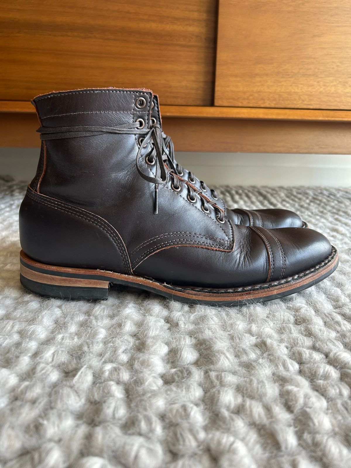 Photo by Matt on November 1, 2022 of the White's MP-Sherman Toe Cap in Seidel Brown Dress.