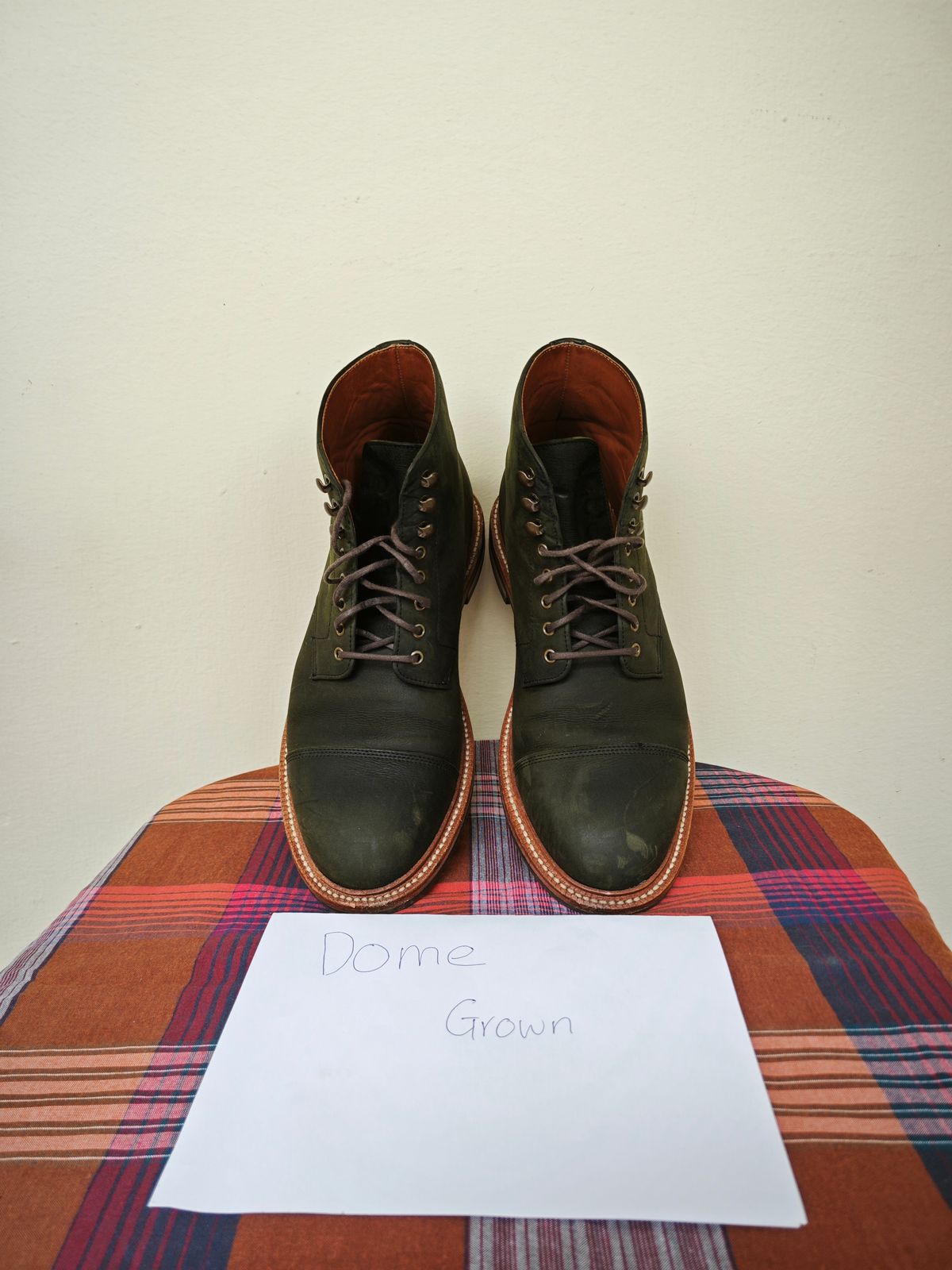 Photo by iMail on November 1, 2023 of the Grant Stone Cap Toe Boot in C.F. Stead Forest Kudu.