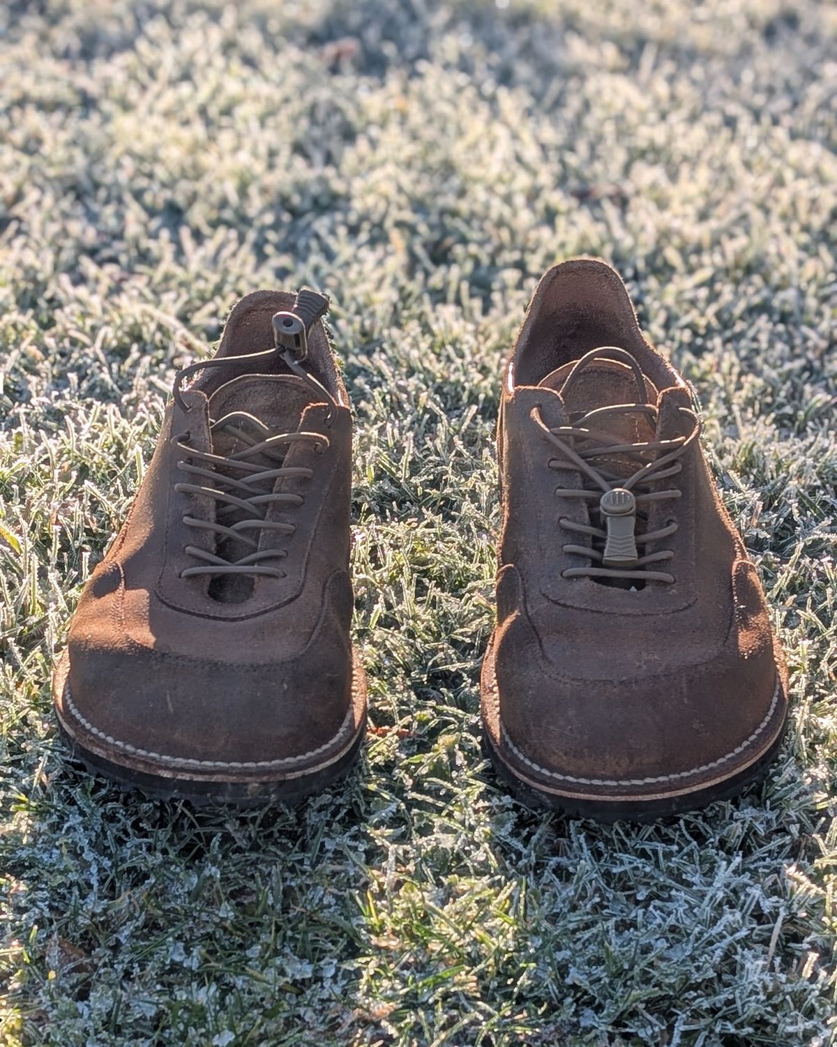 Photo by andrewturriff on December 2, 2024 of the Turriff Functional Footwear C-01 Anatomical Outdoor Shoe in C.F. Stead Prairie Waxy Commander.