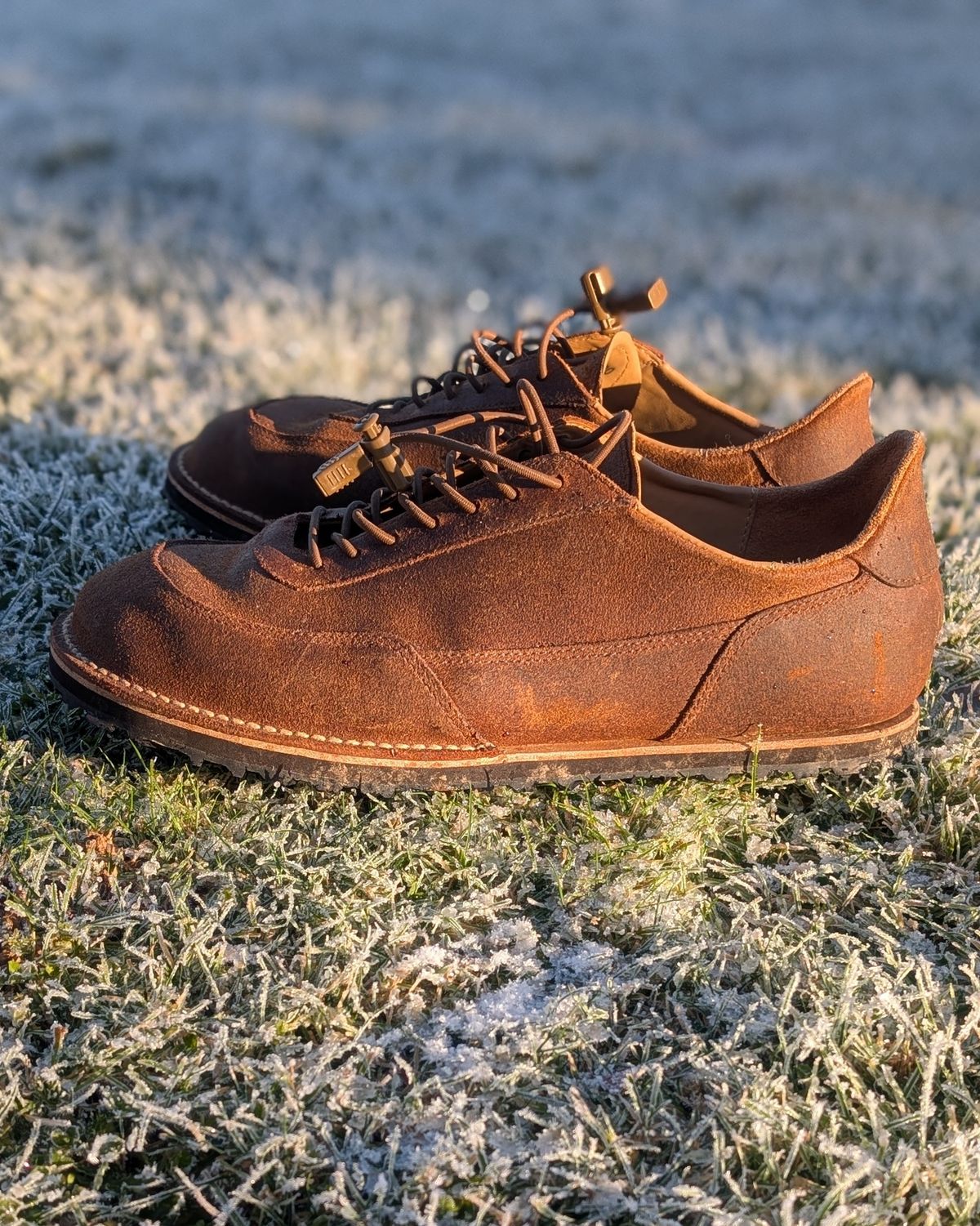 Photo by andrewturriff on December 2, 2024 of the Turriff Functional Footwear C-01 Anatomical Outdoor Shoe in C.F. Stead Prairie Waxy Commander.