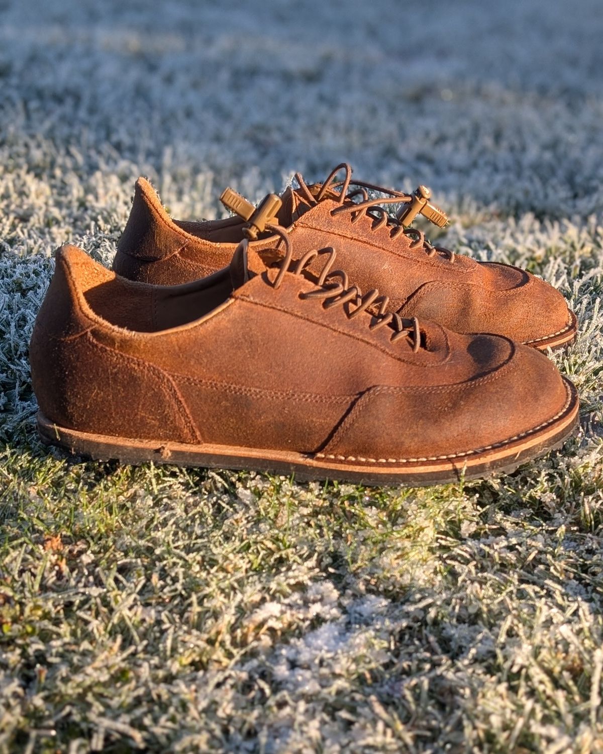 Photo by andrewturriff on December 2, 2024 of the Turriff Functional Footwear C-01 Anatomical Outdoor Shoe in C.F. Stead Prairie Waxy Commander.