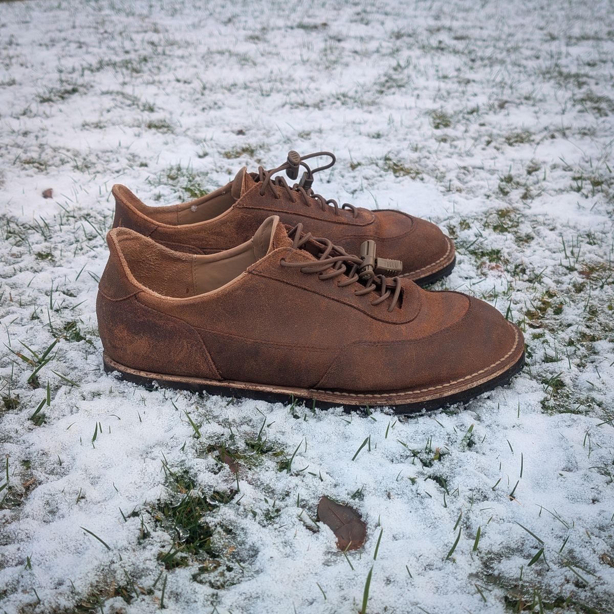 Photo by andrewturriff on January 3, 2025 of the Turriff Functional Footwear C-01 Anatomical Outdoor Shoe in C.F. Stead Prairie Waxy Commander.