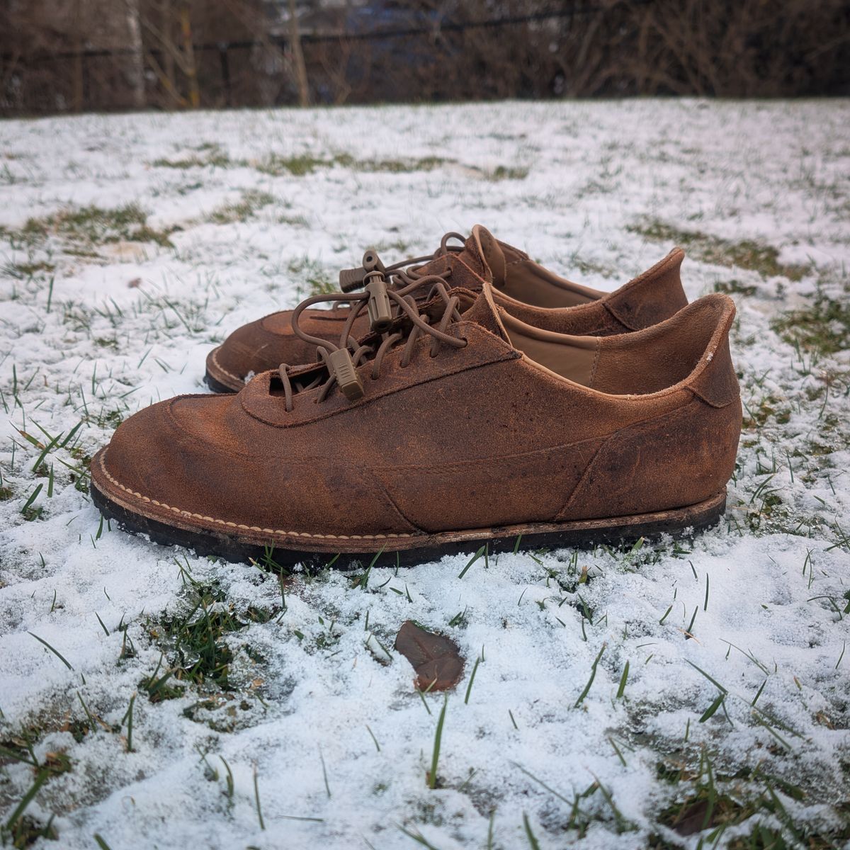 Photo by andrewturriff on January 3, 2025 of the Turriff Functional Footwear C-01 Anatomical Outdoor Shoe in C.F. Stead Prairie Waxy Commander.