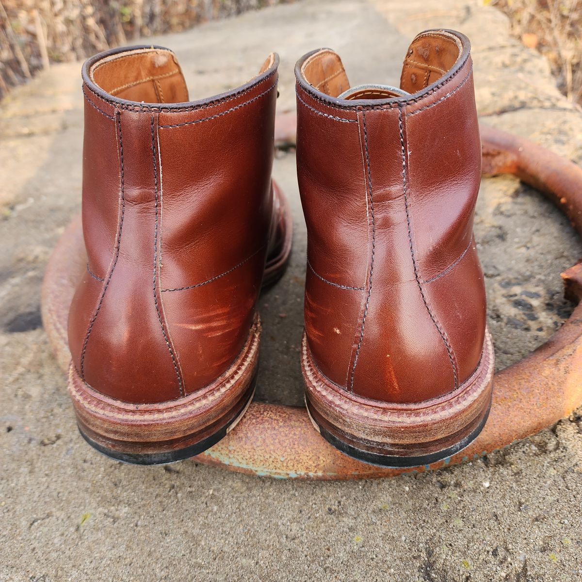 Photo by Indy369 on November 5, 2023 of the Alden Indy Boot in Madison Brown Calfskin.