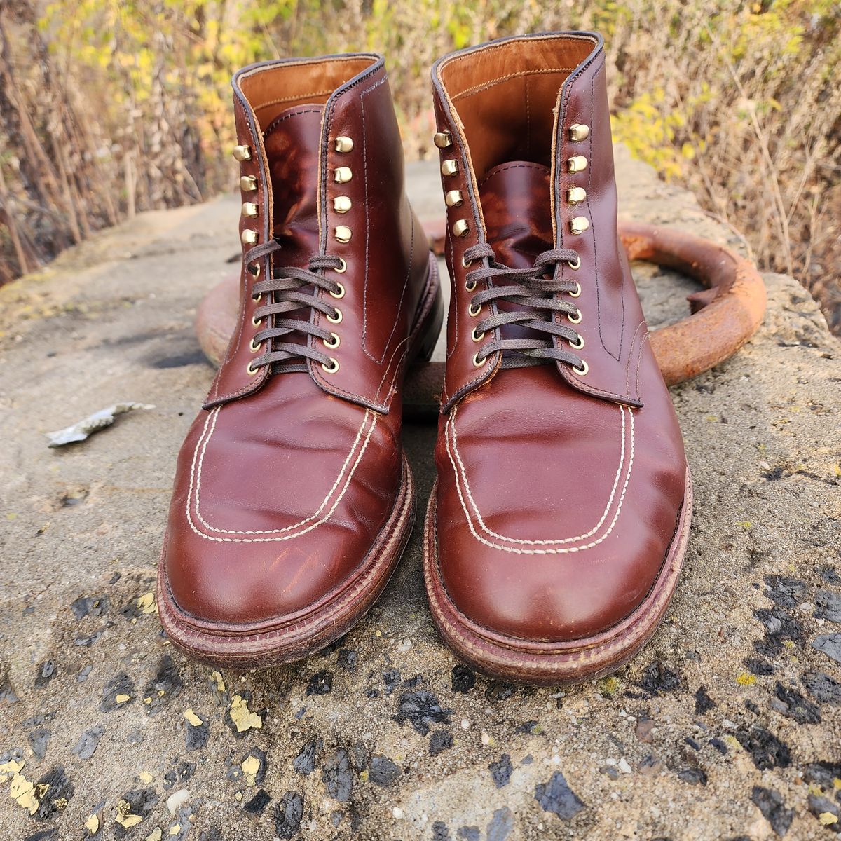 Photo by Indy369 on November 5, 2023 of the Alden Indy Boot in Madison Brown Calfskin.