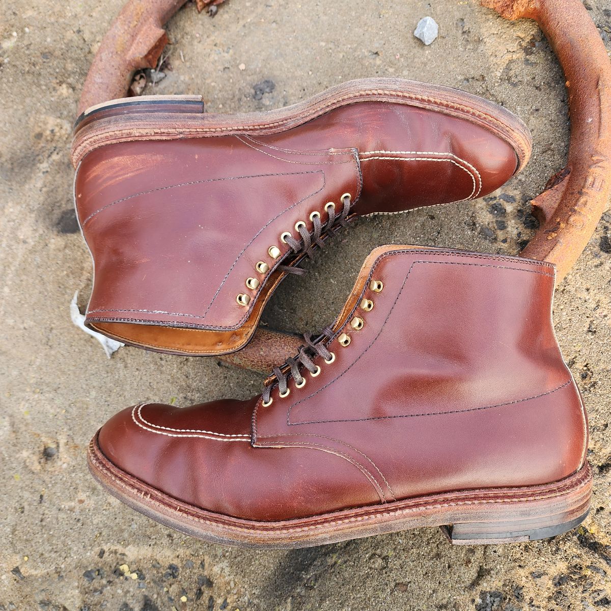 Photo by Indy369 on November 5, 2023 of the Alden Indy Boot in Madison Brown Calfskin.