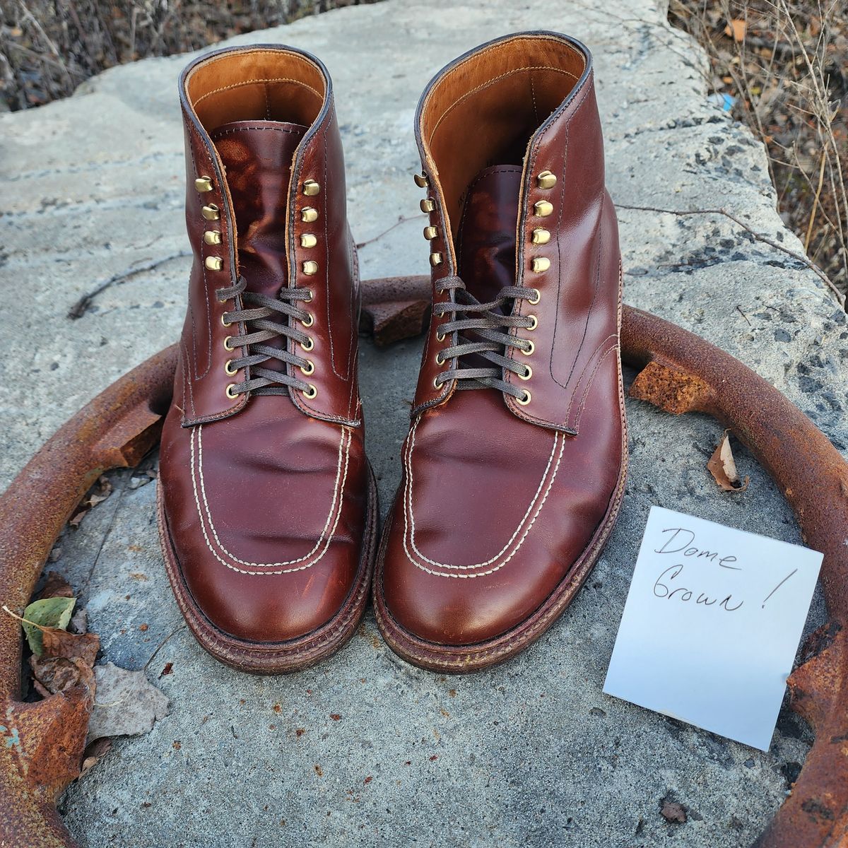 Photo by Indy369 on November 6, 2023 of the Alden Indy Boot in Madison Brown Calfskin.