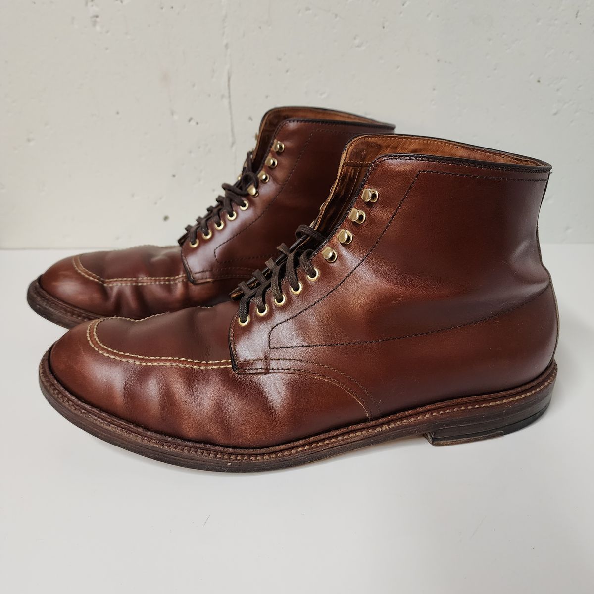 Photo by Indy369 on January 5, 2024 of the Alden Indy Boot in Madison Brown Calfskin.