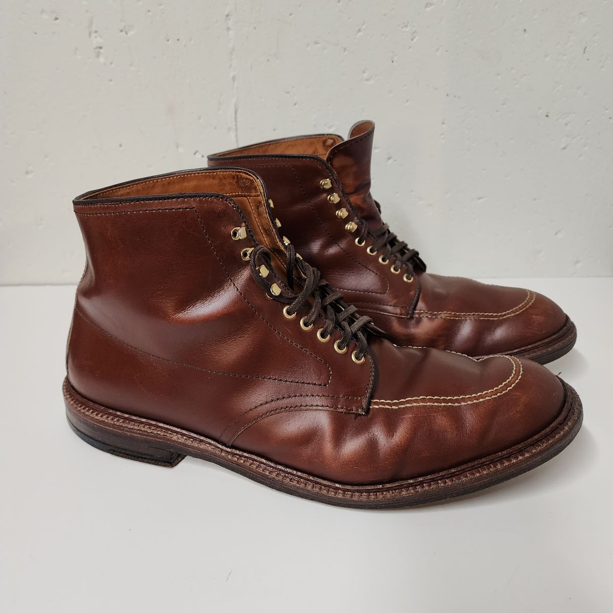 Photo by Indy369 on January 5, 2024 of the Alden Indy Boot in Madison Brown Calfskin.