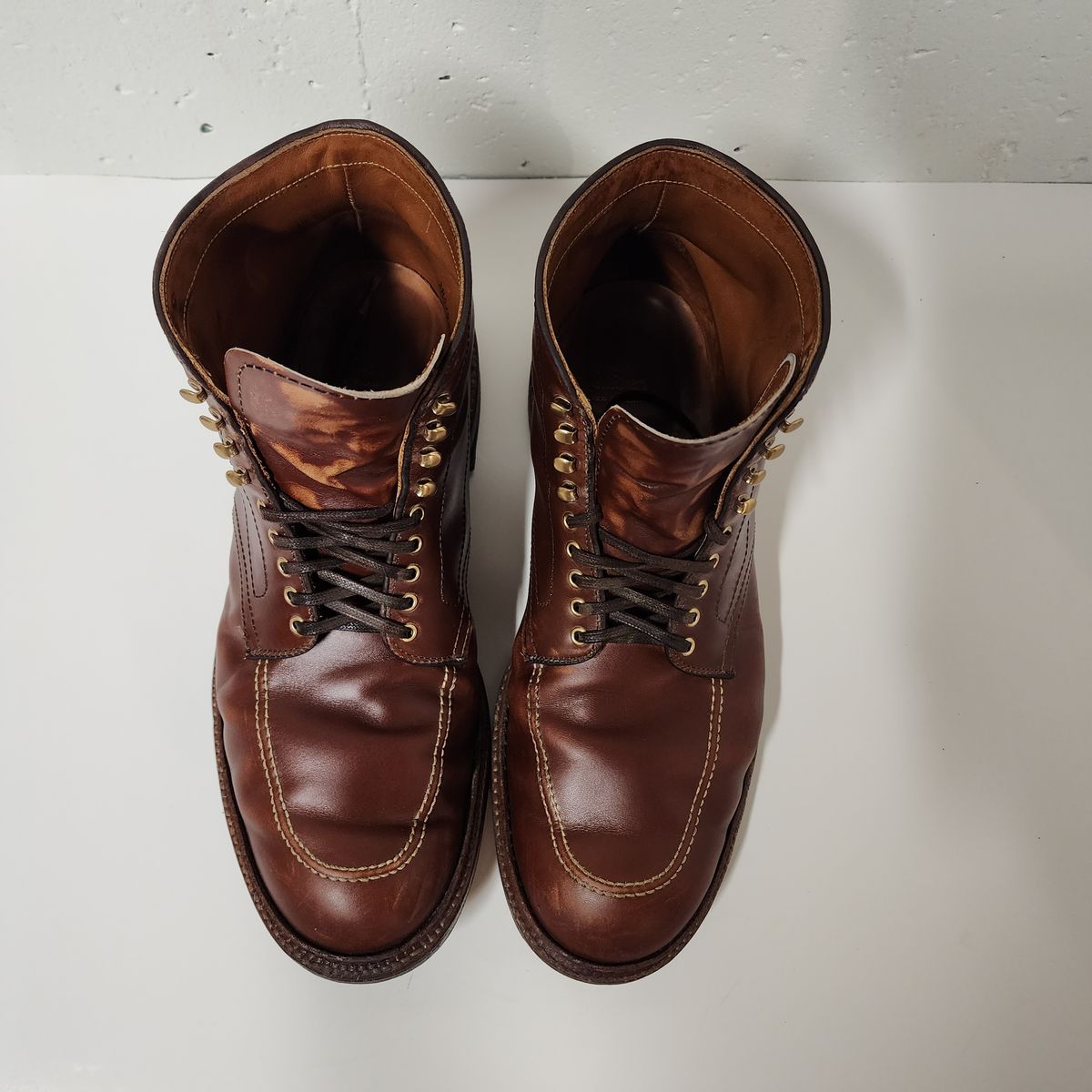 Photo by Indy369 on January 5, 2024 of the Alden Indy Boot in Madison Brown Calfskin.