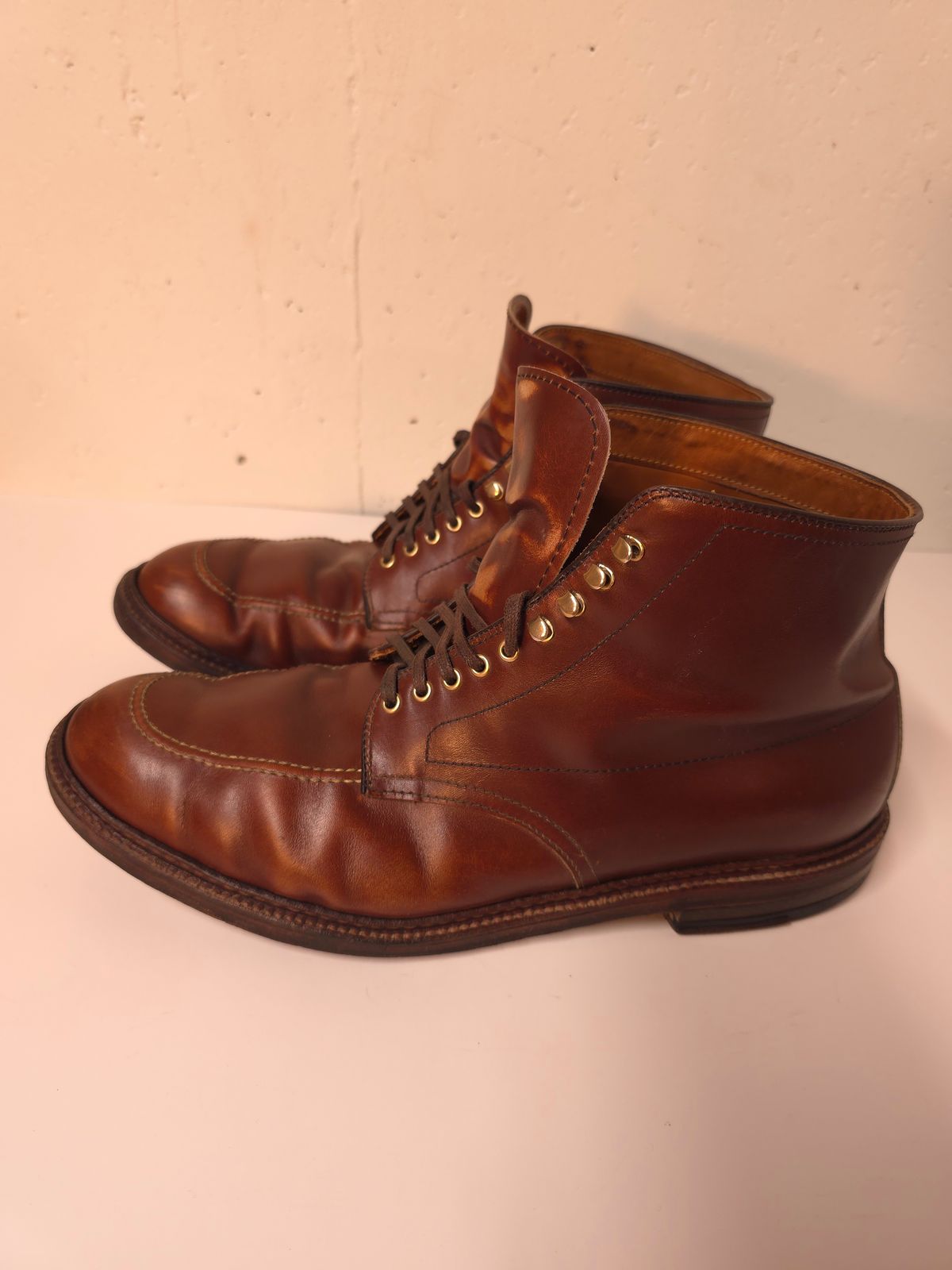 Photo by Indy369 on February 5, 2024 of the Alden Indy Boot in Madison Brown Calfskin.