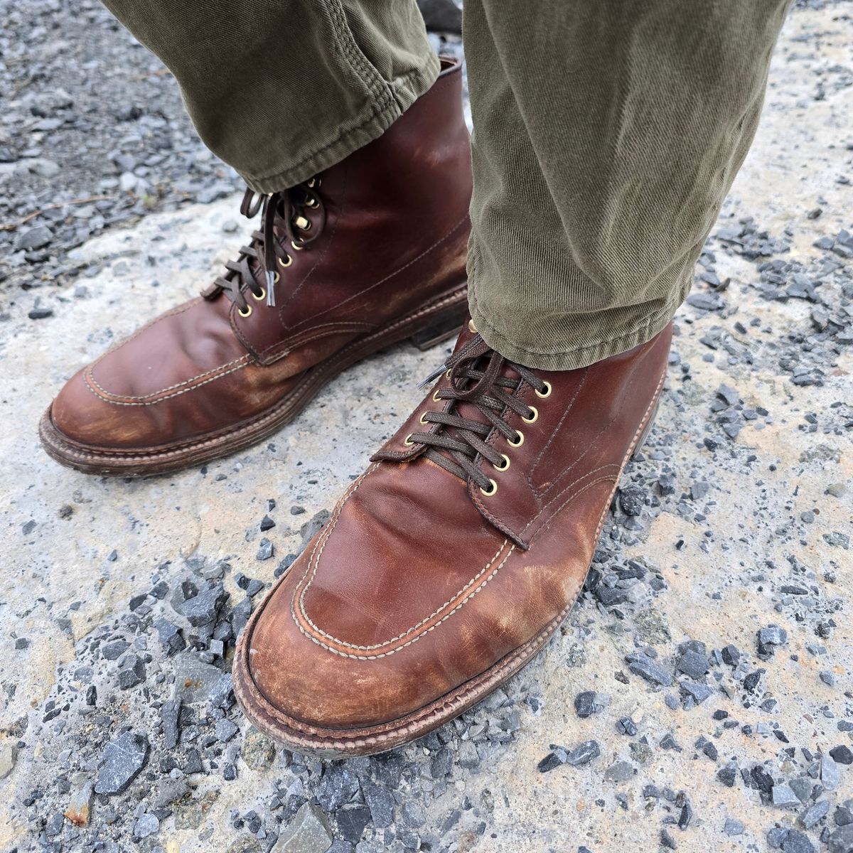 Photo by Indy369 on March 5, 2024 of the Alden Indy Boot in Madison Brown Calfskin.