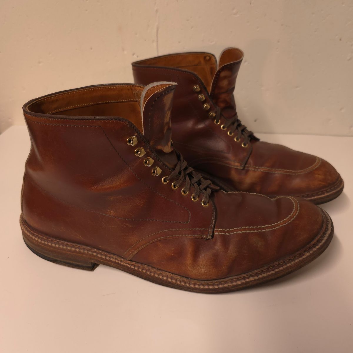 Photo by Indy369 on March 5, 2024 of the Alden Indy Boot in Madison Brown Calfskin.