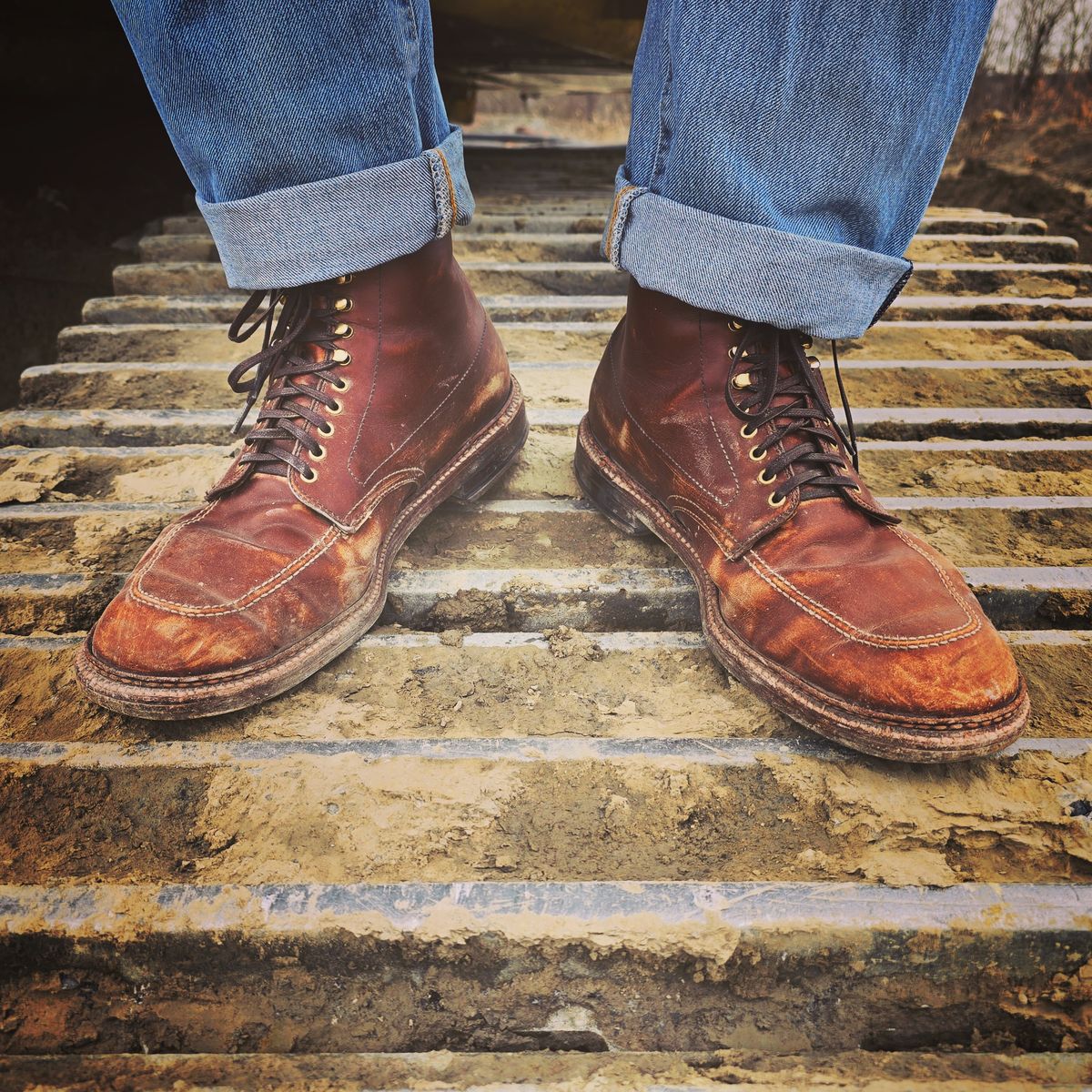 Photo by Indy369 on April 6, 2024 of the Alden Indy Boot in Madison Brown Calfskin.