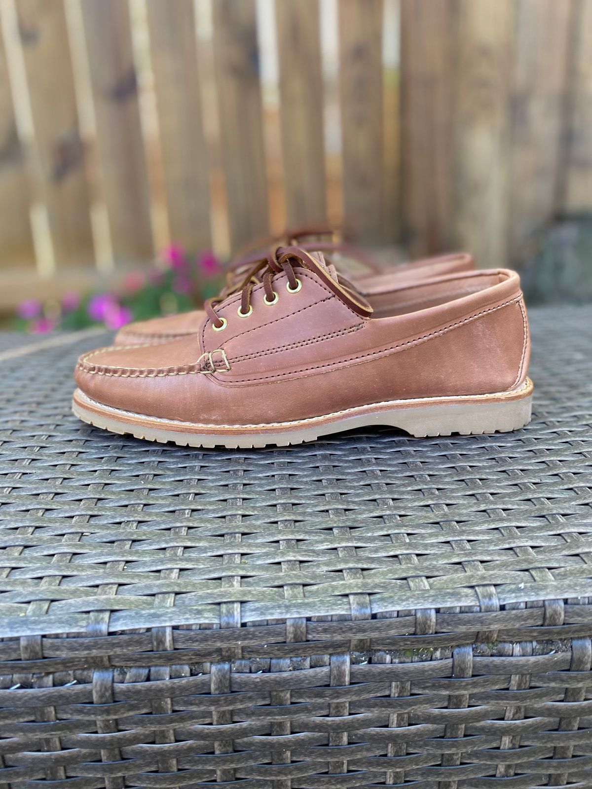 Photo by MaxPower on October 1, 2022 of the Rancourt & Co. Classic Ranger-Moc in Horween Unglazed Natural Shell Cordovan.
