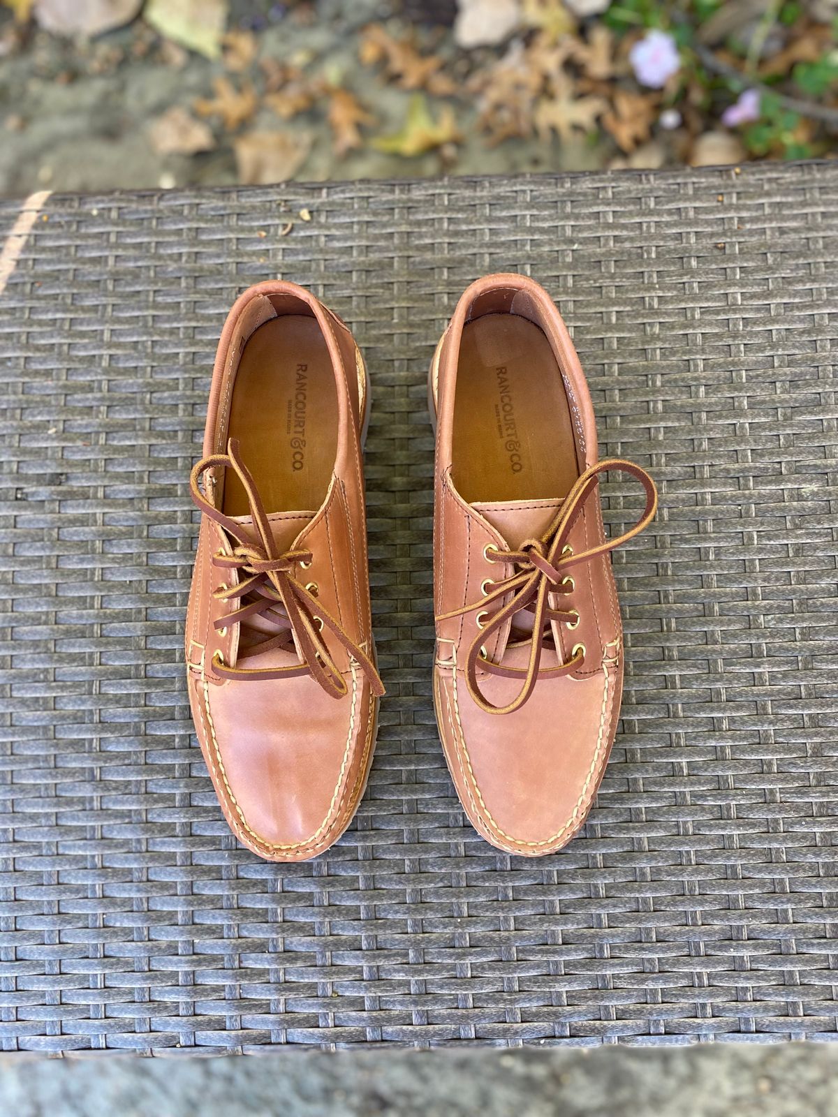Photo by MaxPower on October 1, 2022 of the Rancourt & Co. Classic Ranger-Moc in Horween Unglazed Natural Shell Cordovan.